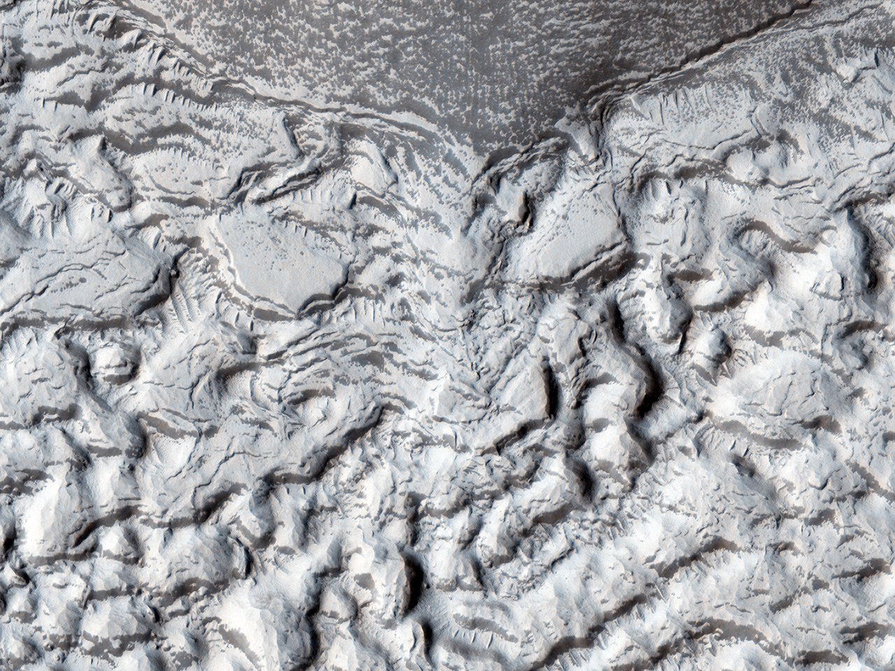 Getextureerde Krater Bodem in de Arabia Regio