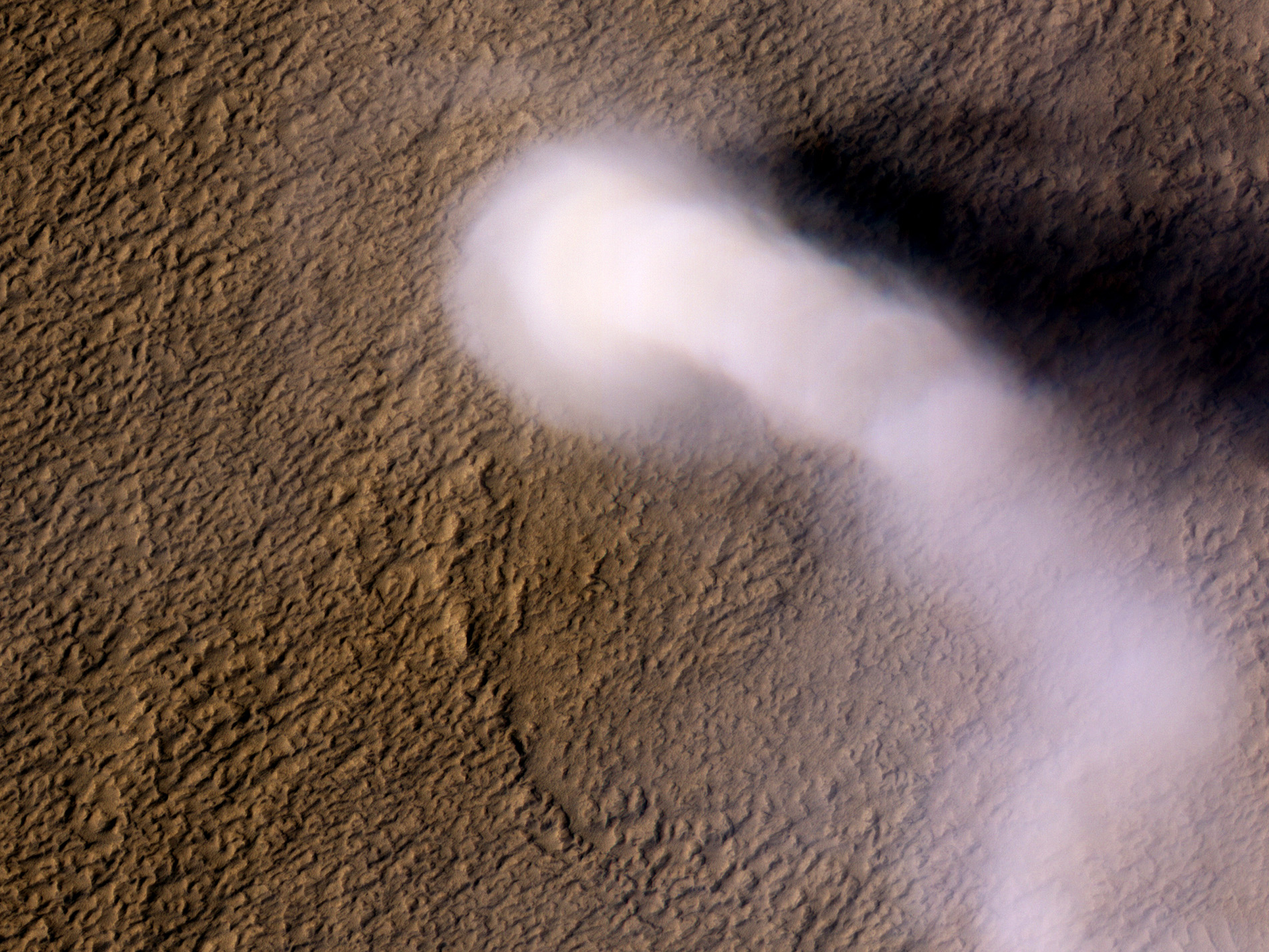 Ένας Τερατώδης Ανεμοστρόβιλος Σκόνης Διασχίζει Μεγαλόπρεπα το Αρειανό Τοπίο