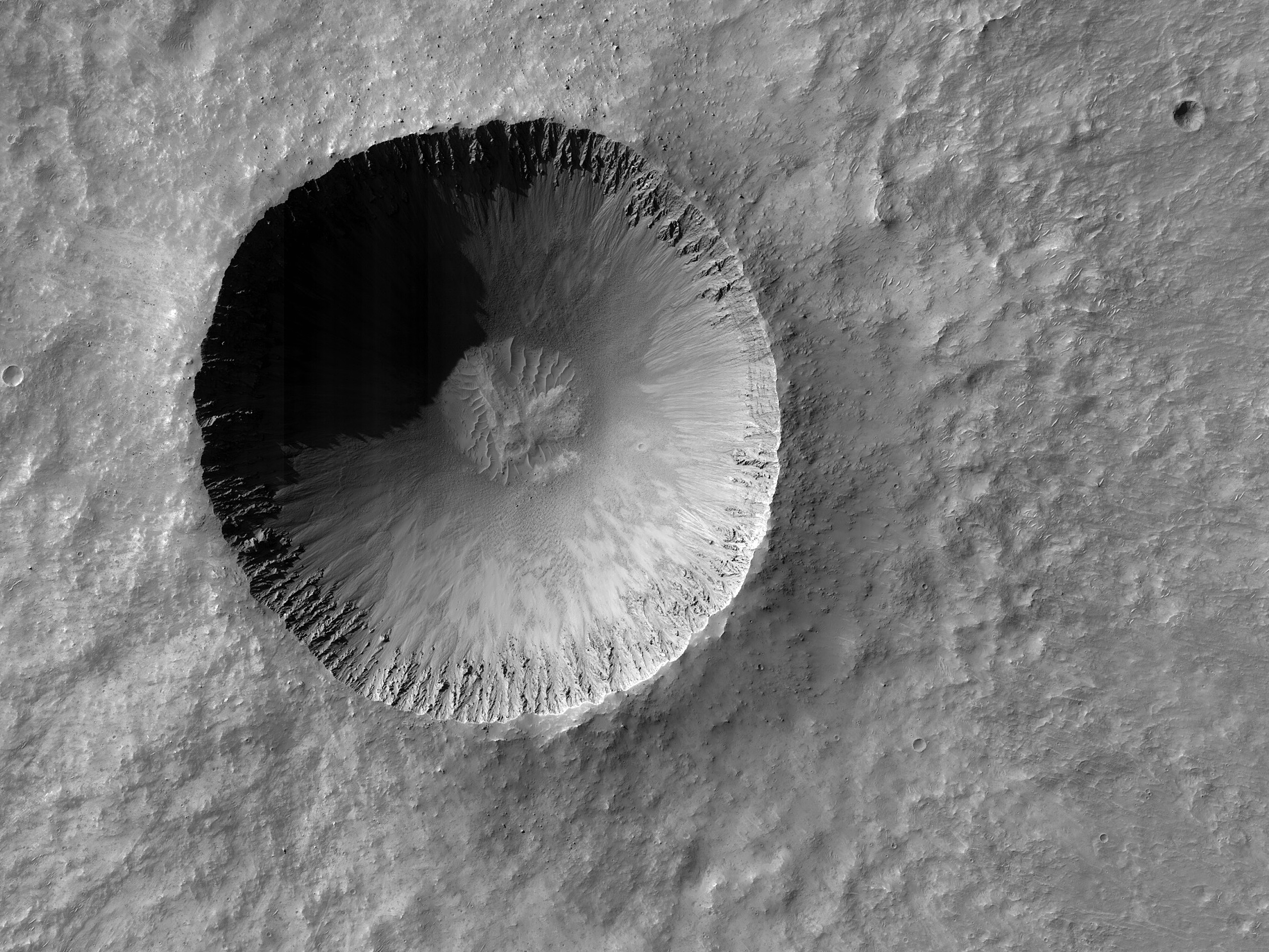 Coprates Chasma’nın kuzeyindeki bir krater