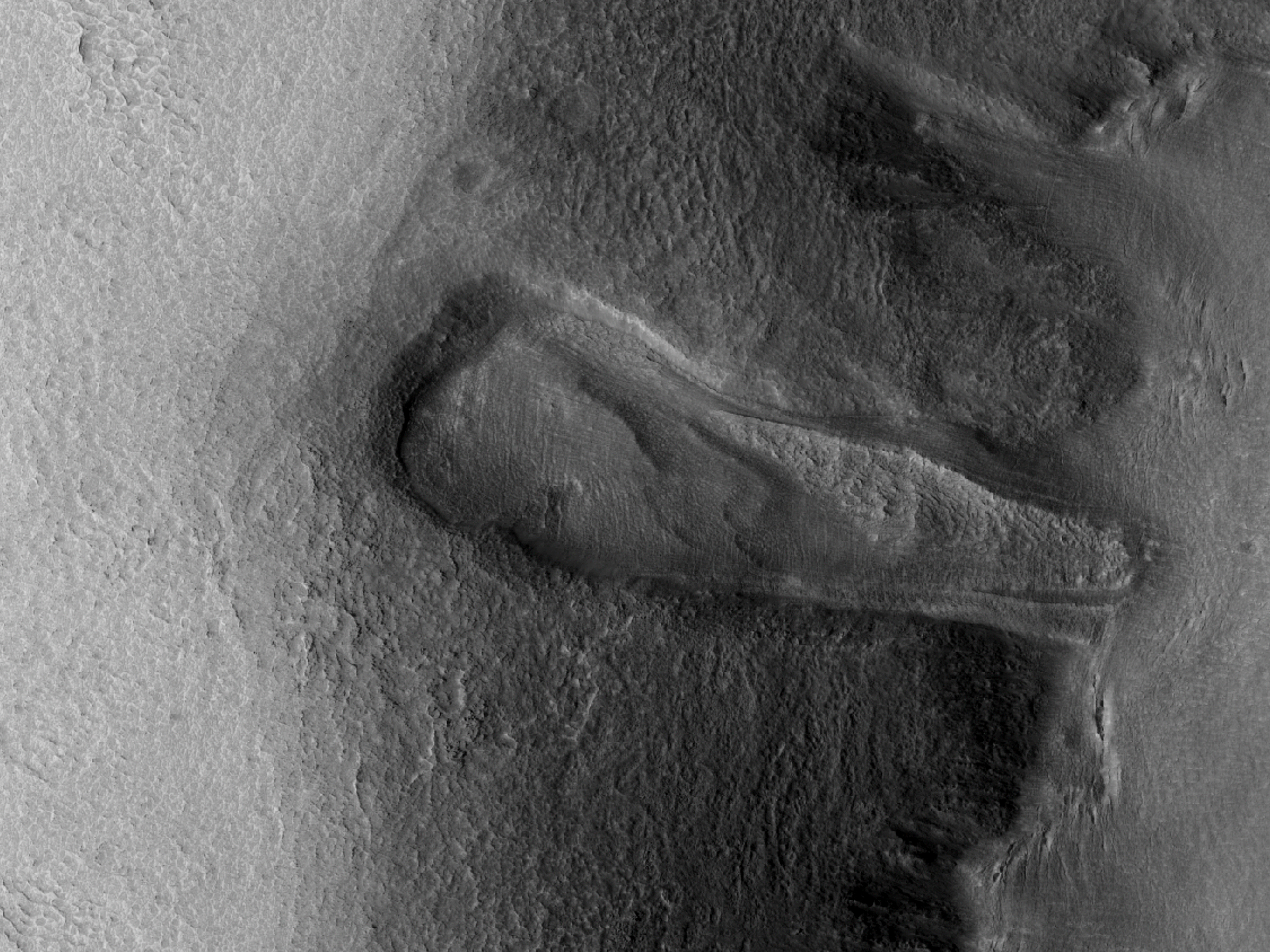 Bir akımın Mars yüzeyinde bıraktığı izler