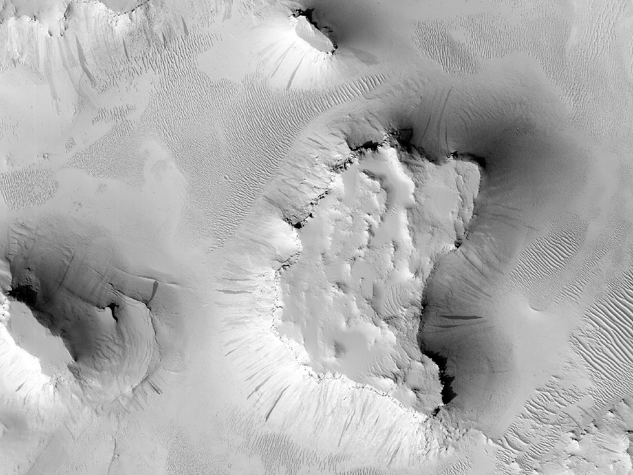 Stroombekken in krater