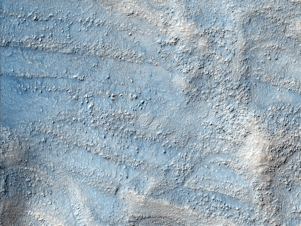 Coule de terrain au fond de Hellas Planitia