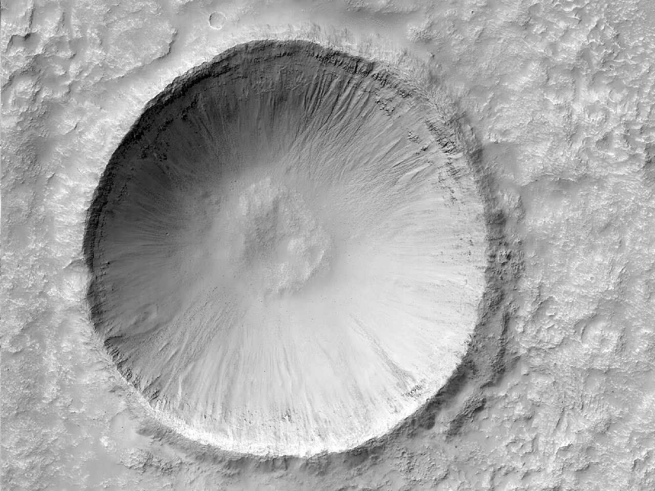 فوهة صغيرة شمال غرب من فوهة  تيربى (Terby Crater)