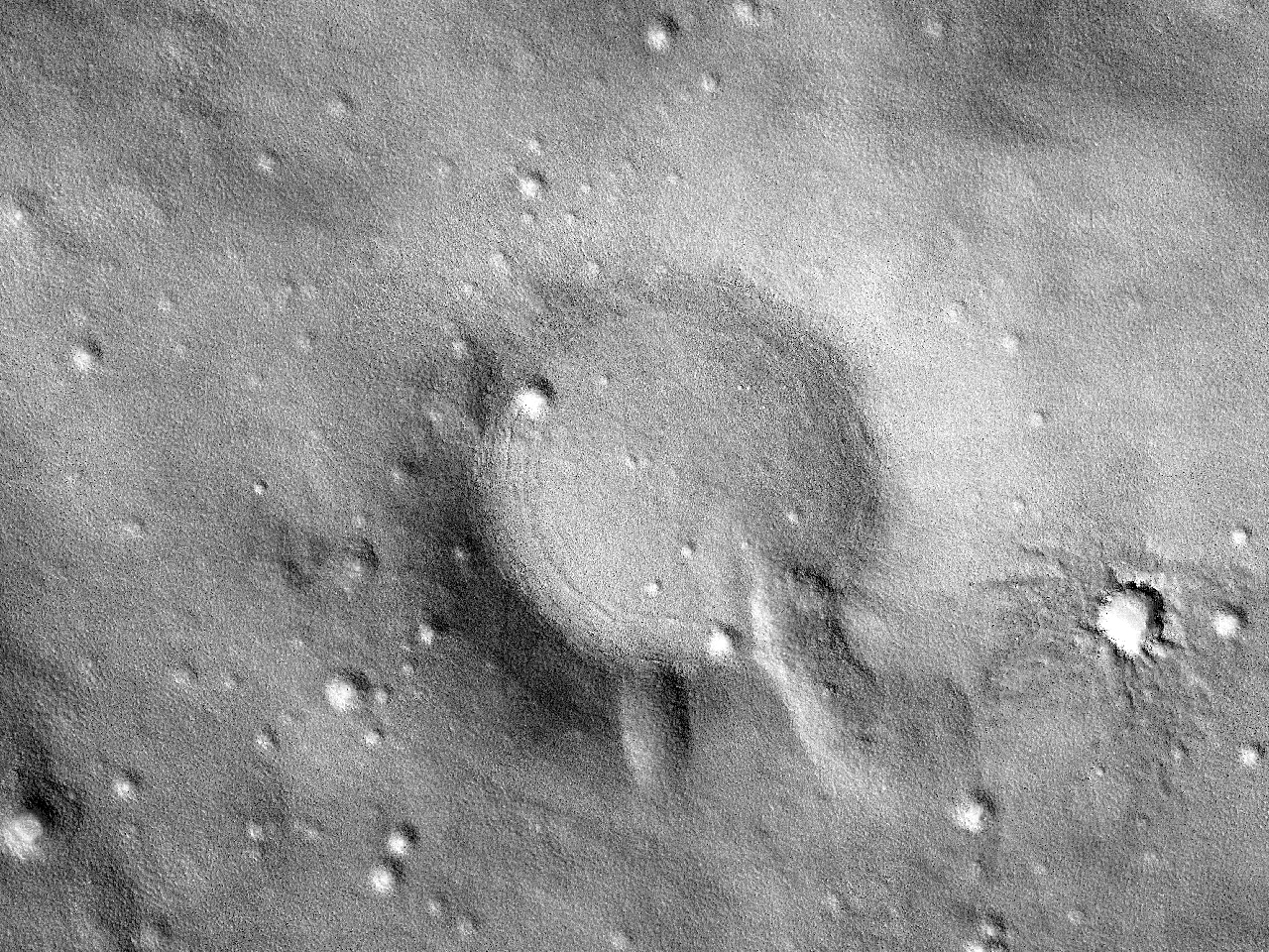Cratre  pidestal dans Arcadia Planitia