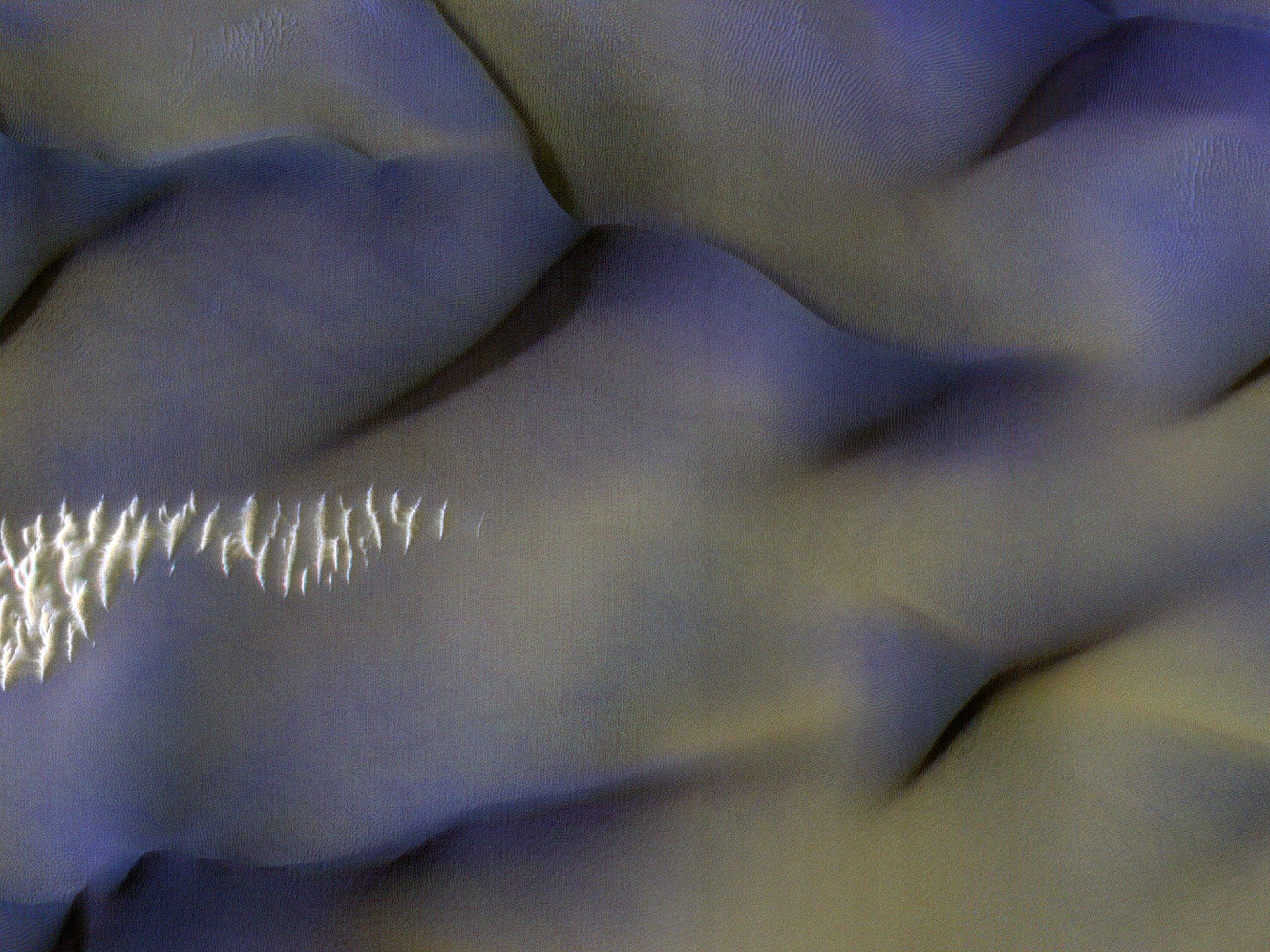 Dunes bicolores dans Meridiani Terra