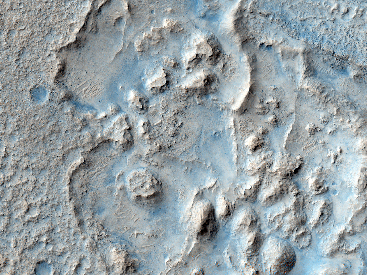 Fondale roccioso stratificato nel Cratere Gusev