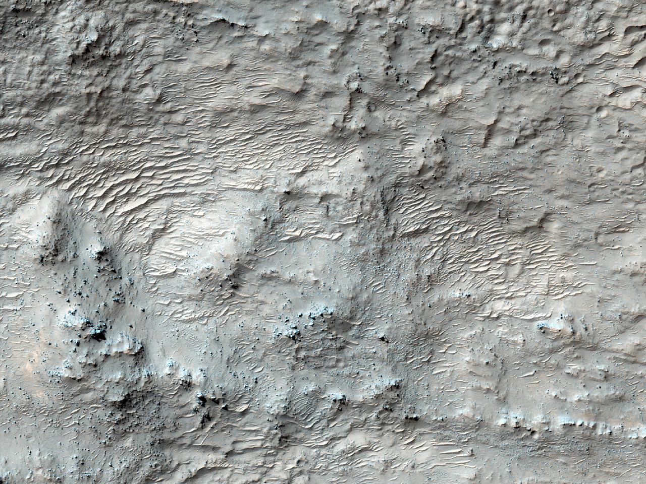 可能的水合氧化硅轴承材料在赫拉斯盆地 (Hellas Planitia)