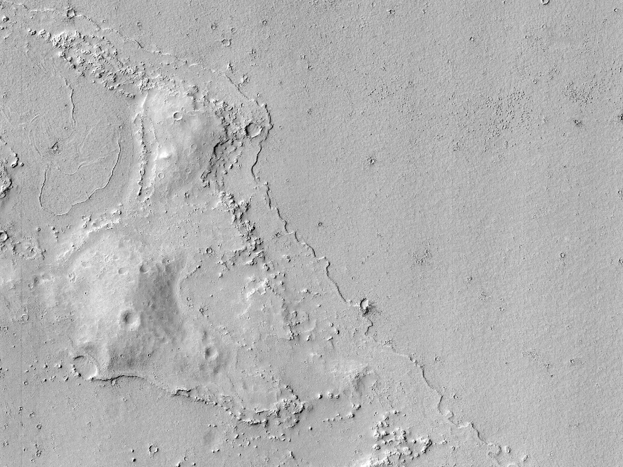 Mawrth Vallis中的熔岩