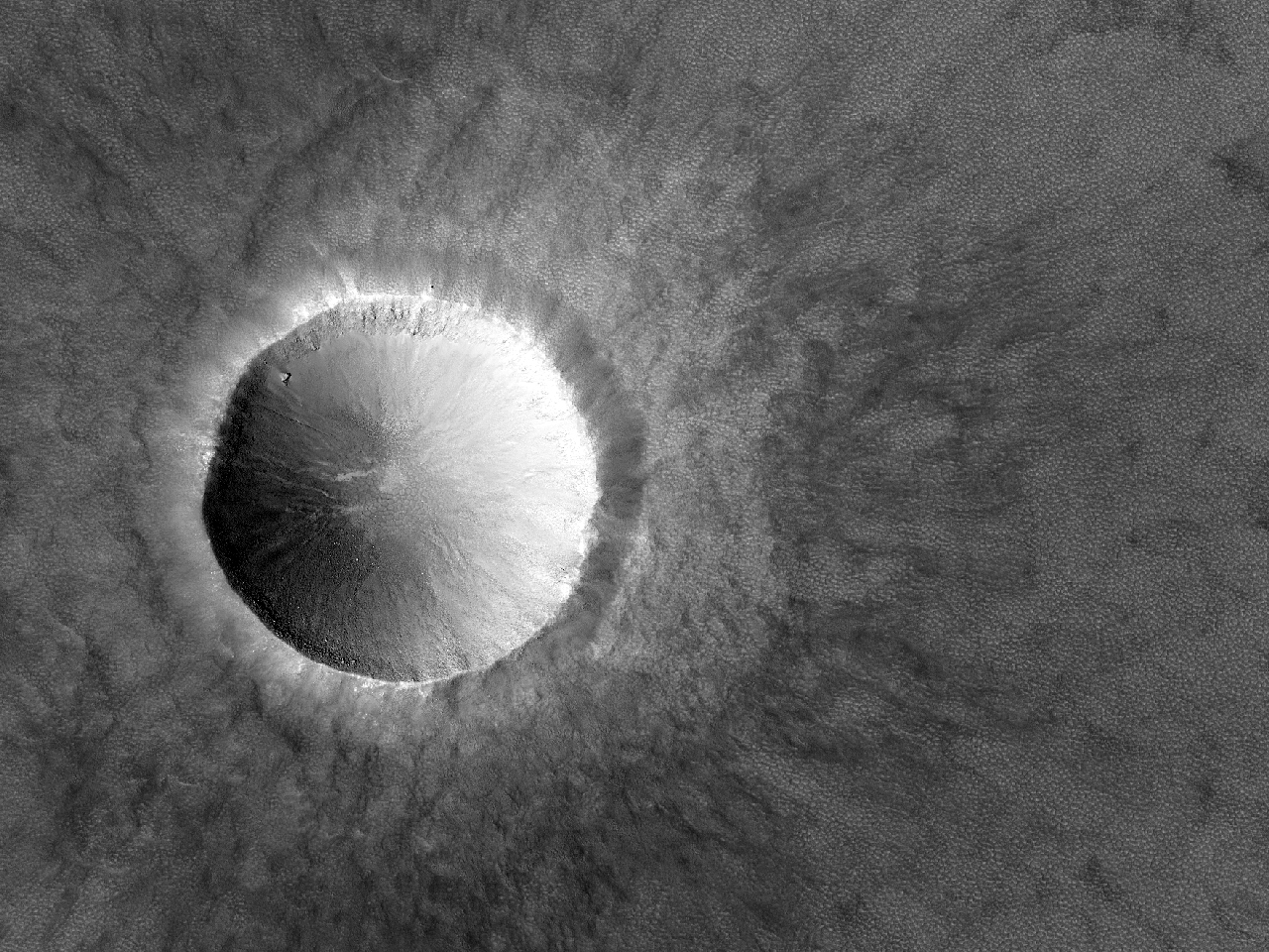Cratera de impacto nas plancies do norte