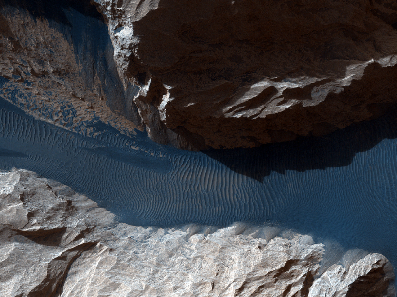Возможно богатая сульфатами местность в каньоне Ophir Chasma