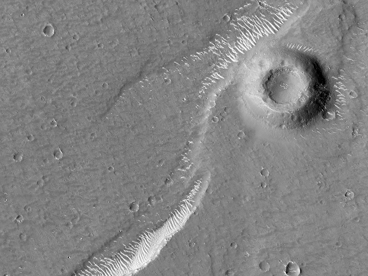 Wielki Stożek na Równinie Utopia Planitia