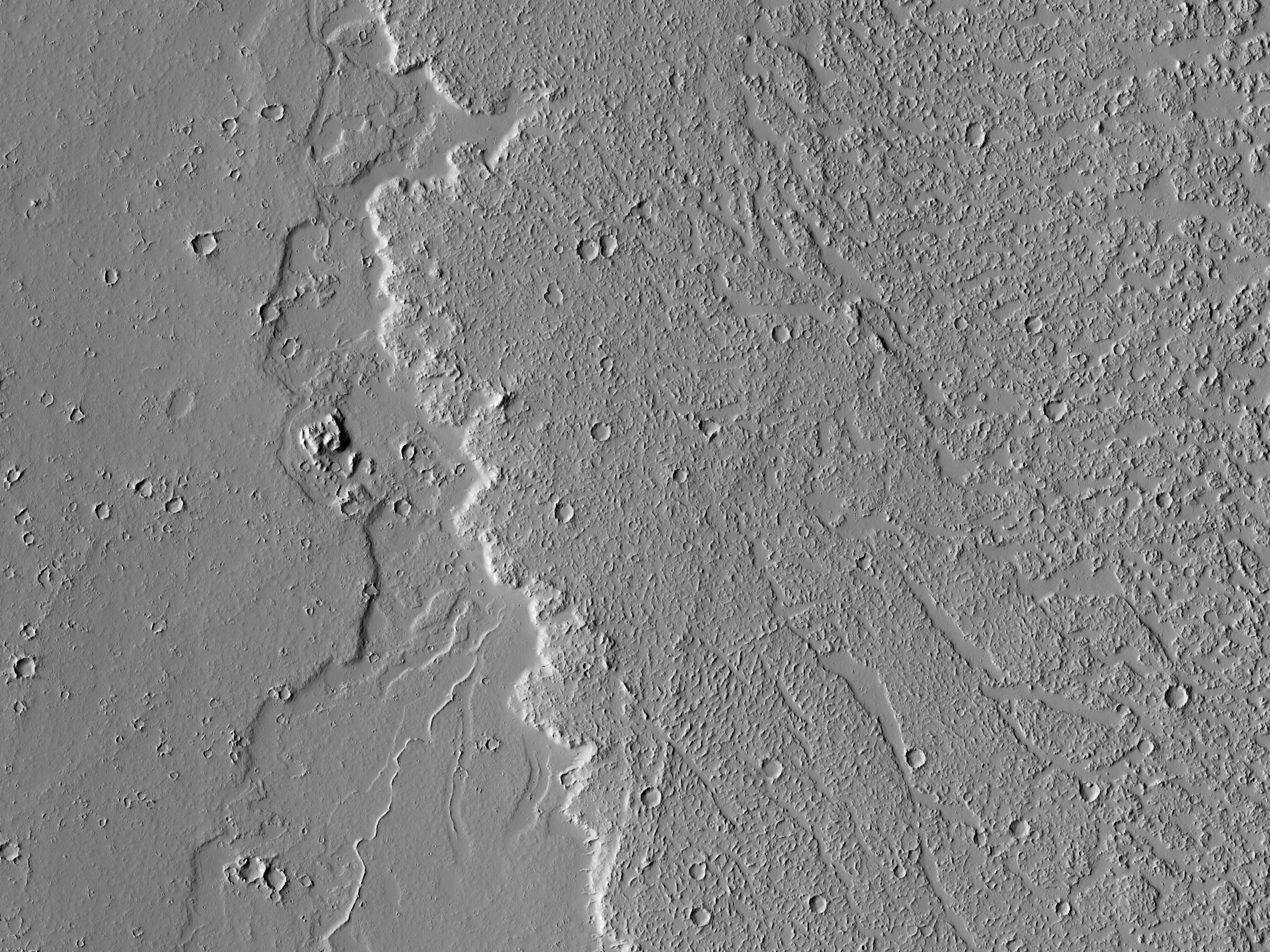 Lavastrme stlich von Olympus Mons