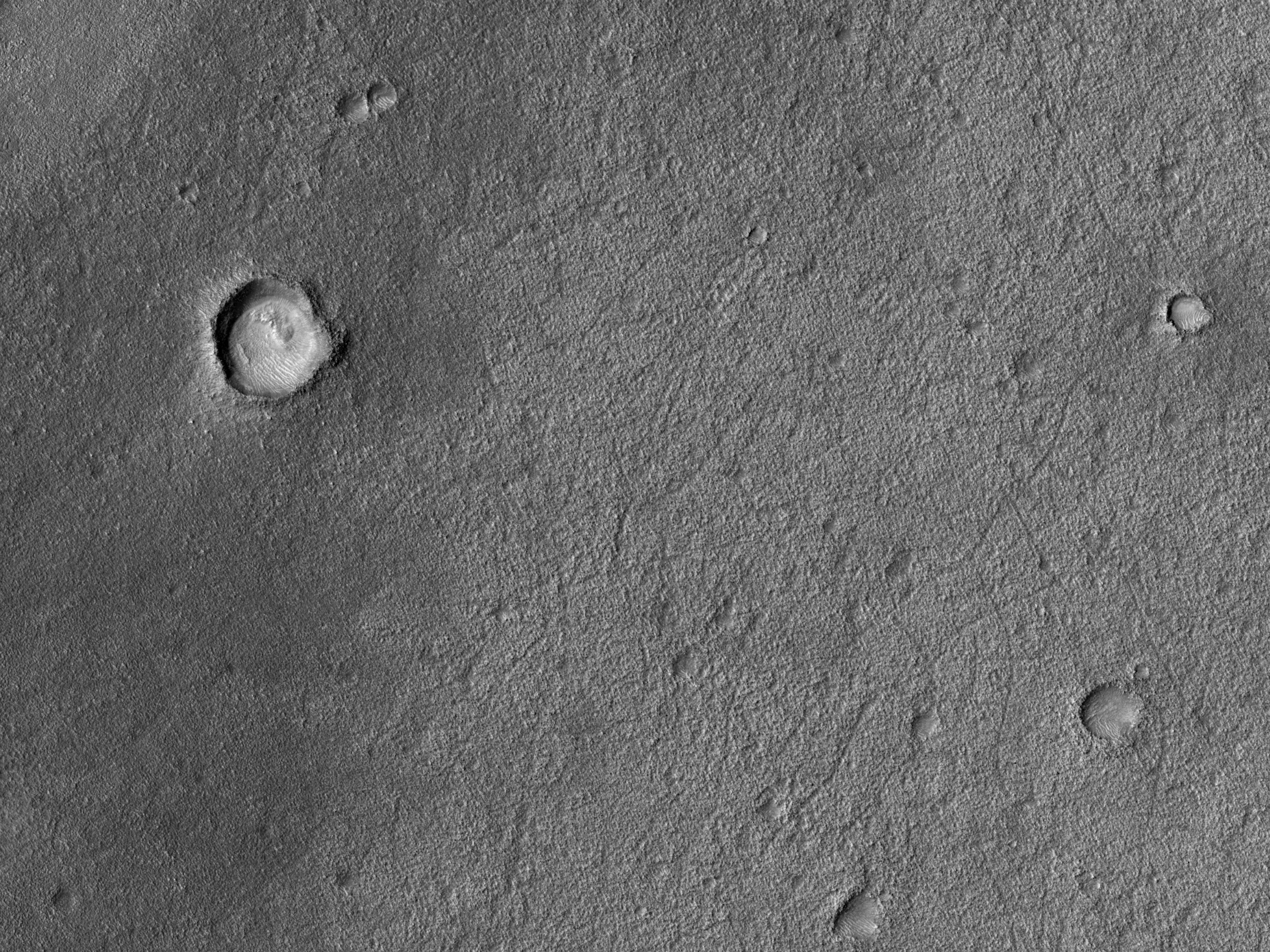 Kuppeln und kleine Krater in der Diacria Region