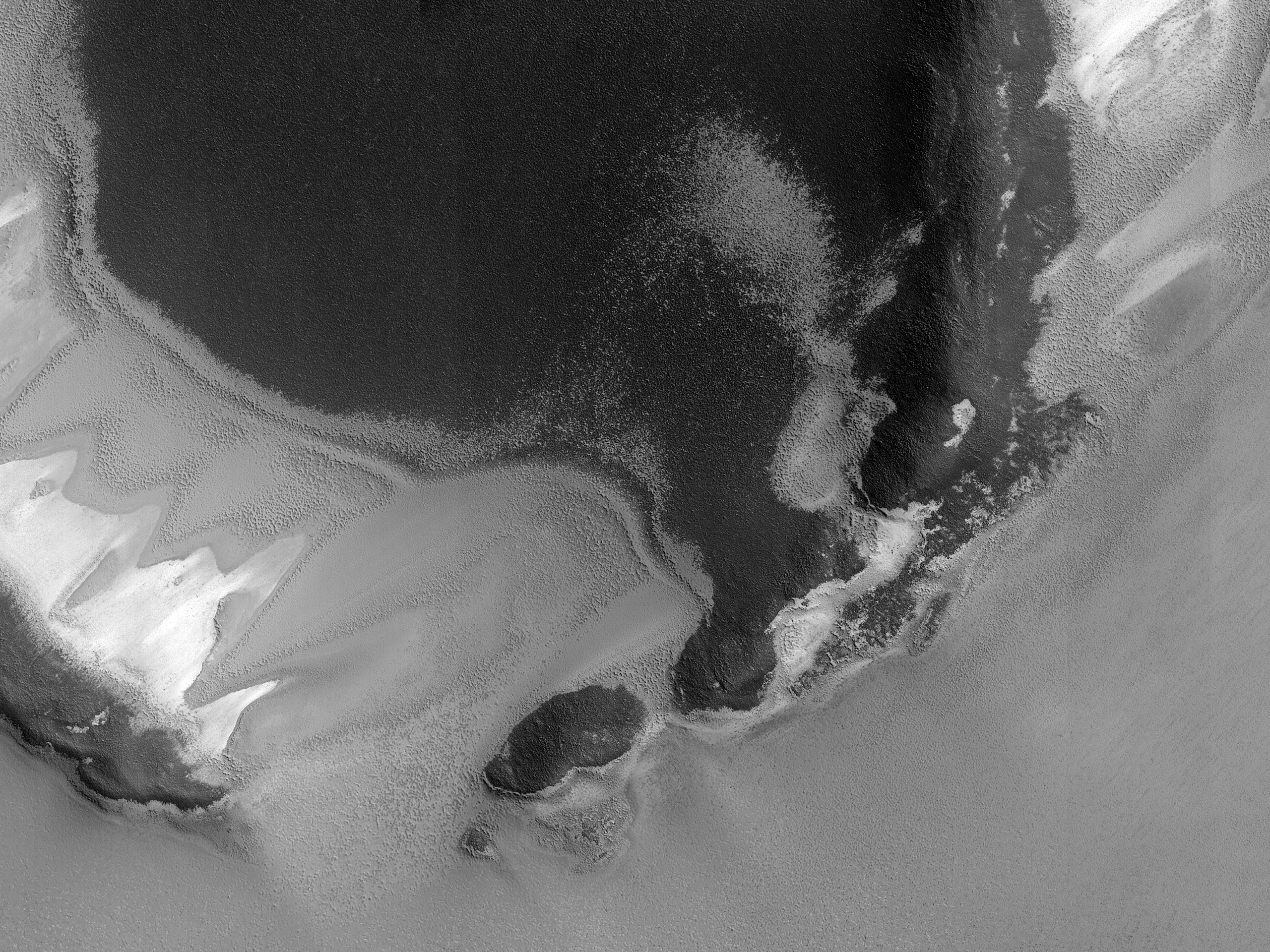 Krater auf dem Boden von Chasma Boreale
