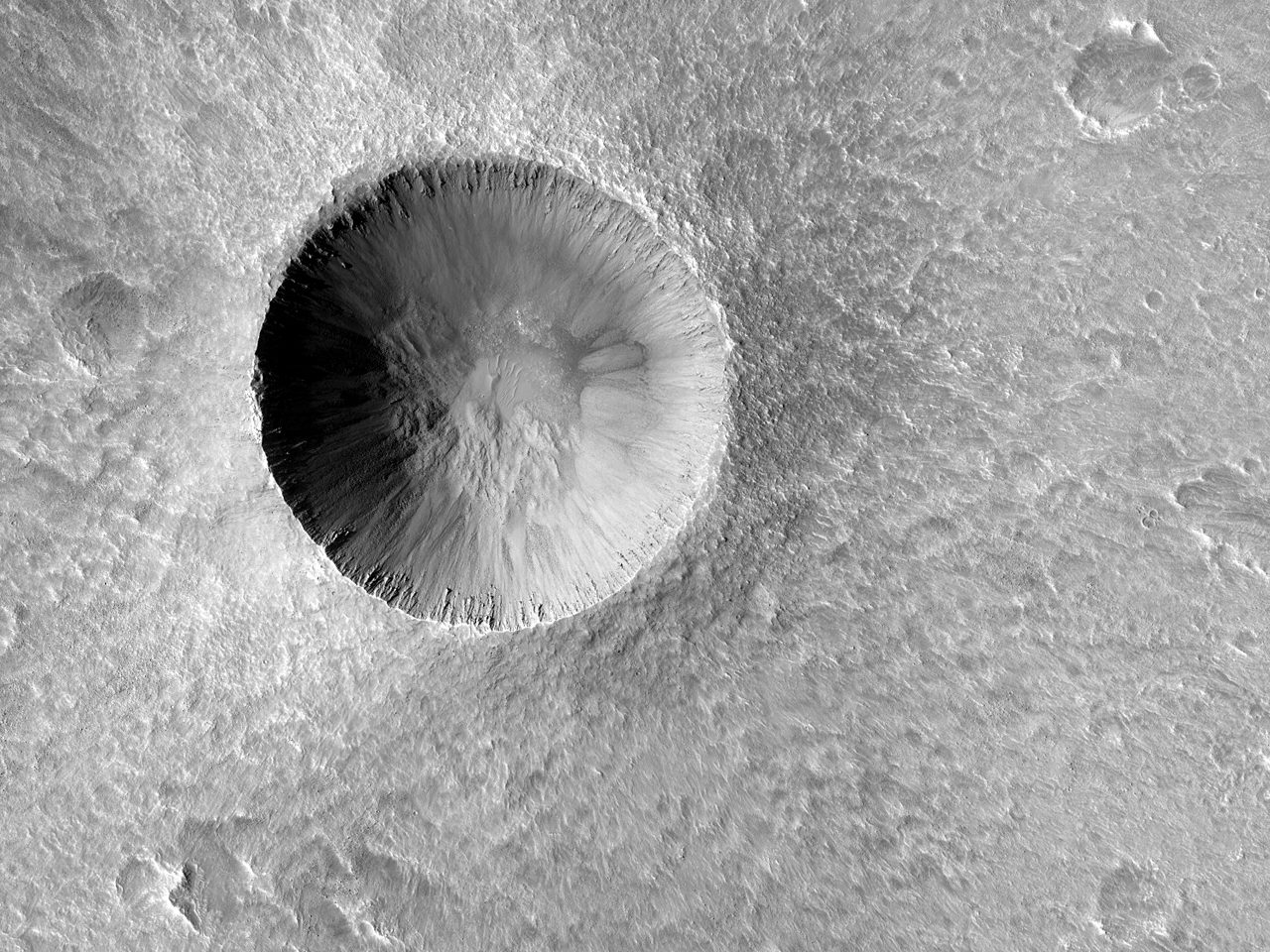 Cratre et ligne dans Chryse Planitia
