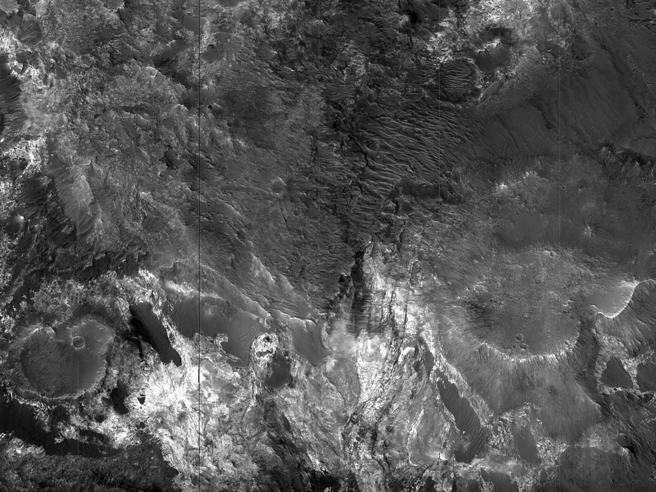 Leito rochoso na região de Mawrth Vallis