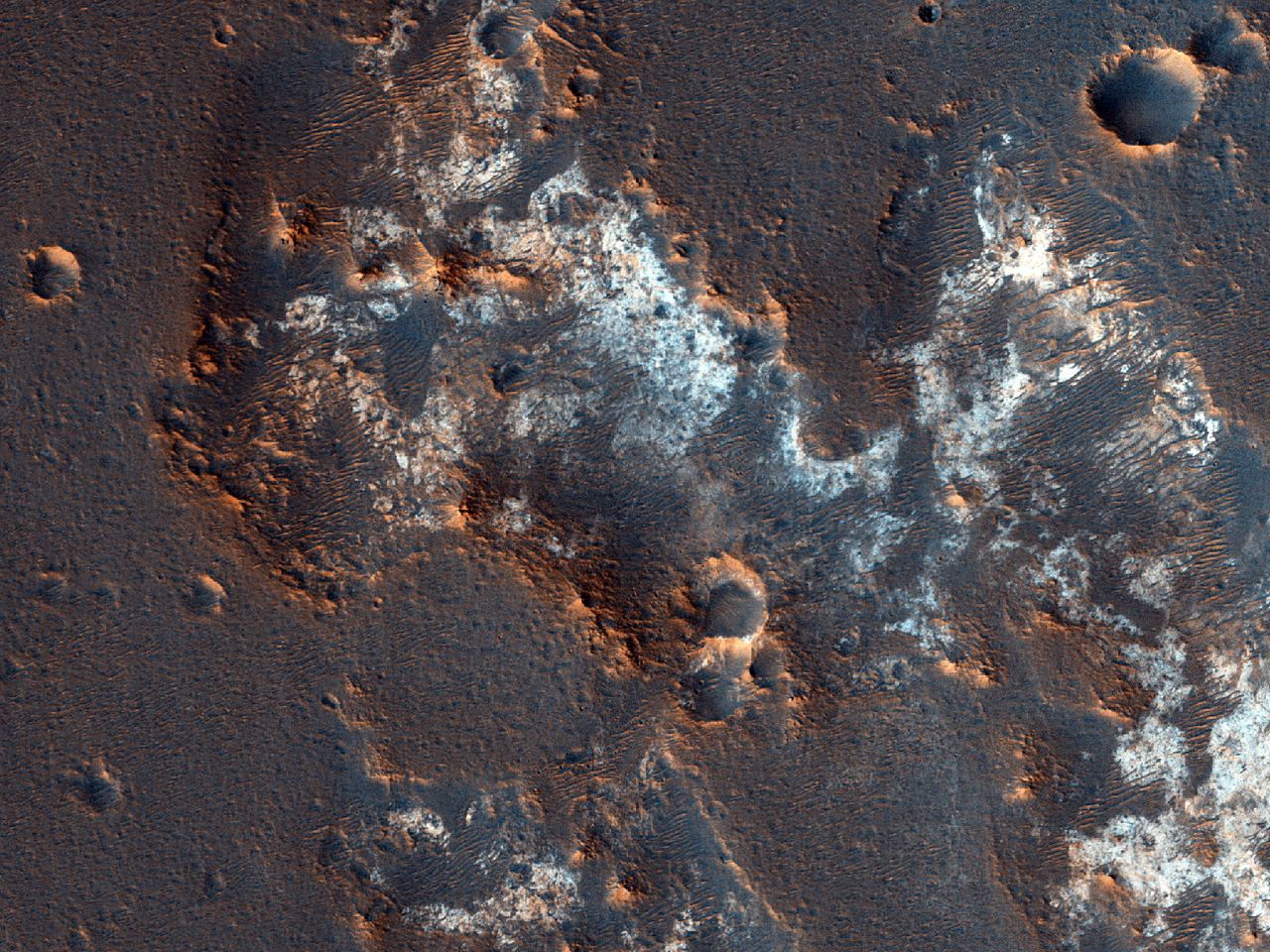 Leitos rochosos claros na região de Mawrth Vallis