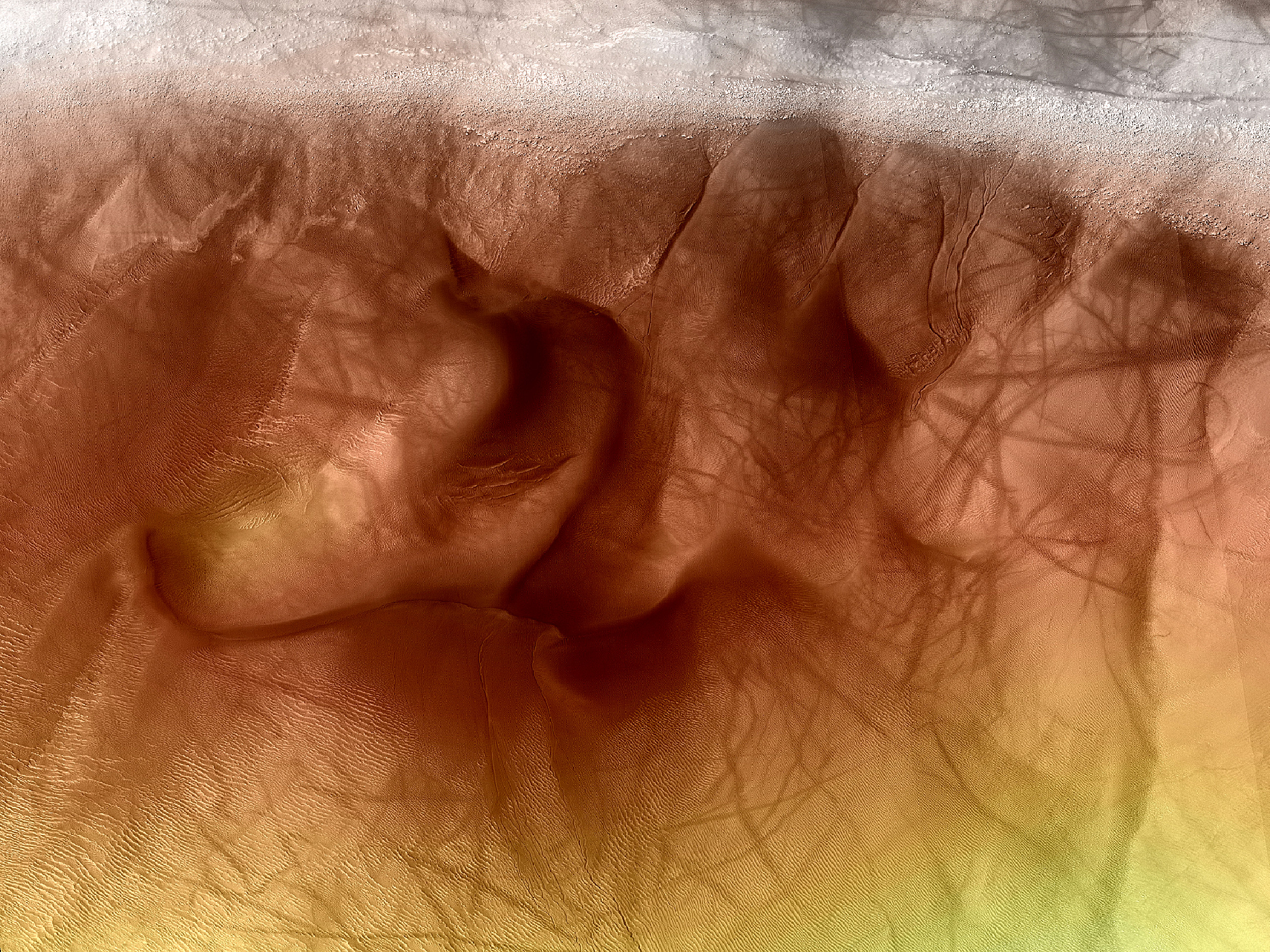 Climbing Dunes Escaping a Crater in Aonia Terra