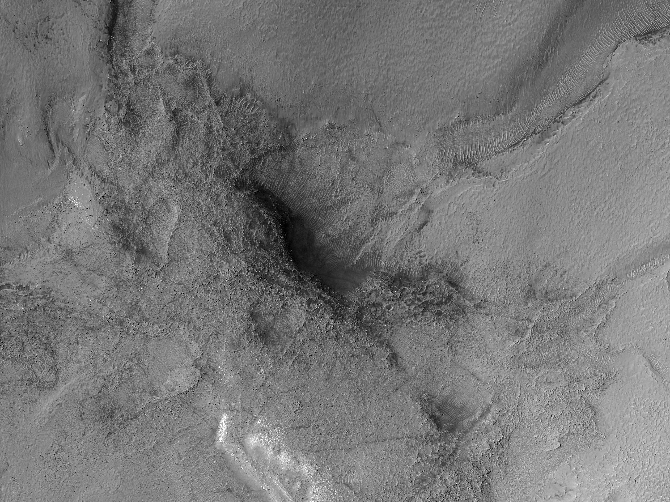 Fill or Mantling Material in a Crater
