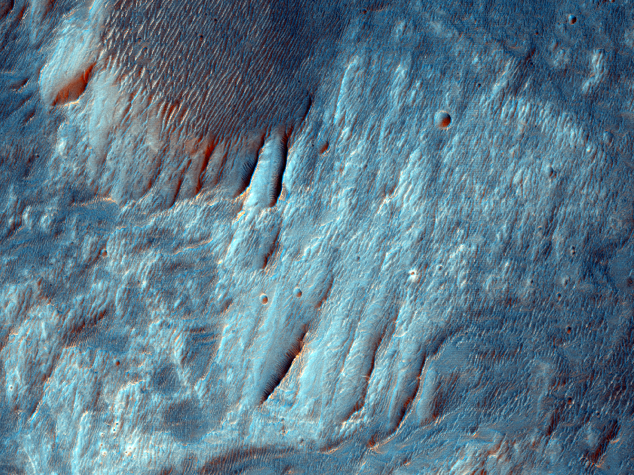 Folyóvízi képződmények a Bigbee kráterben