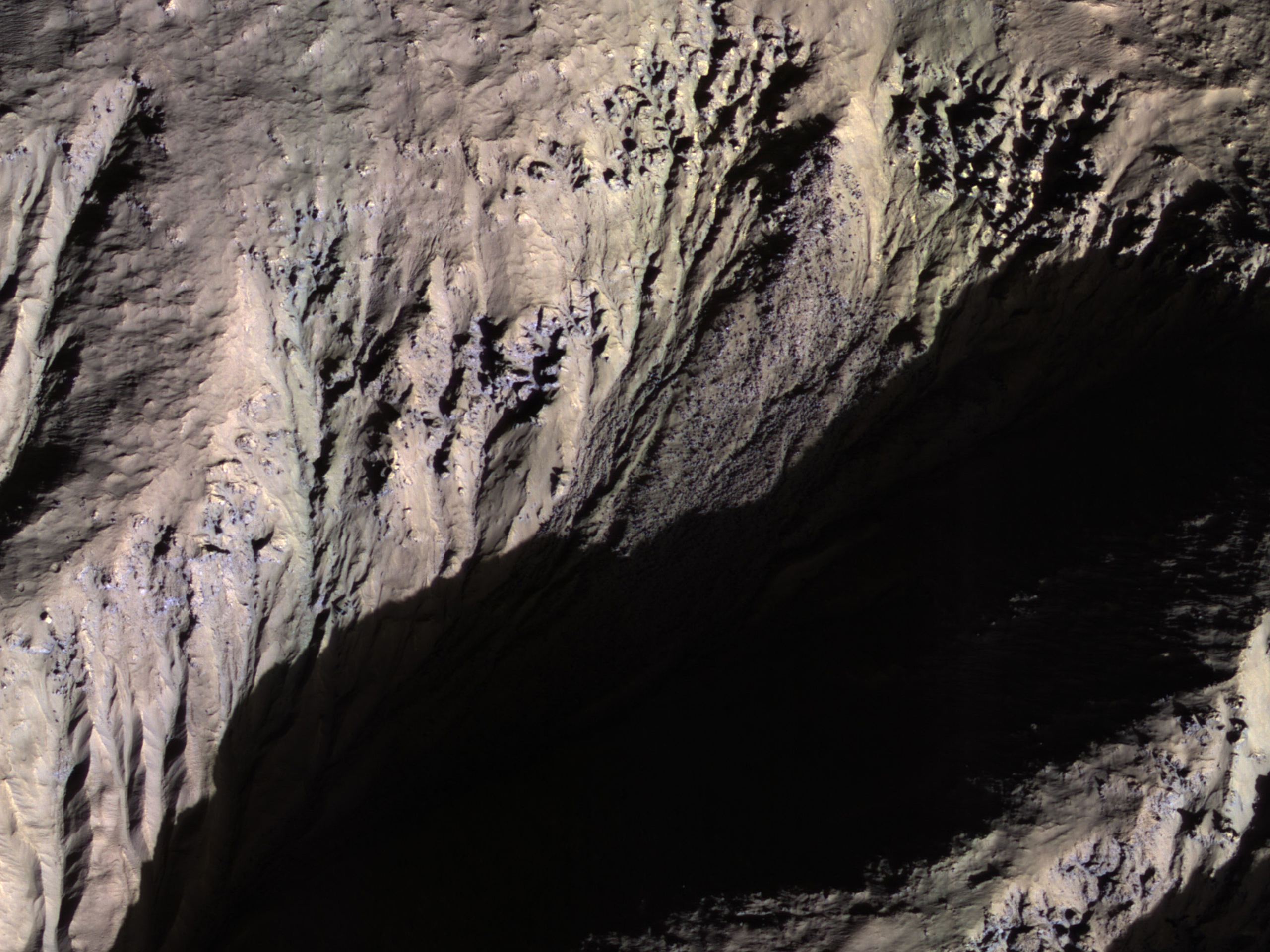 Gullies with Dramatic Lighting