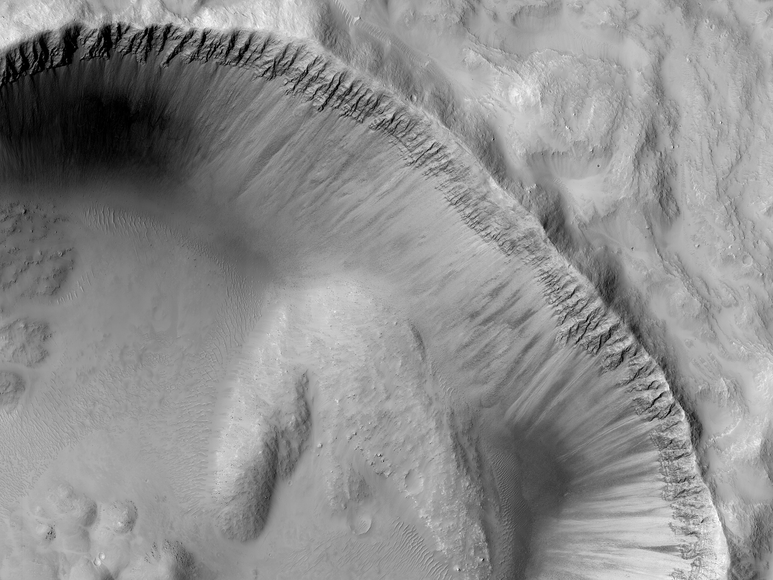 一个在伊希迪平原里的火山口 (Isidis Planitia)