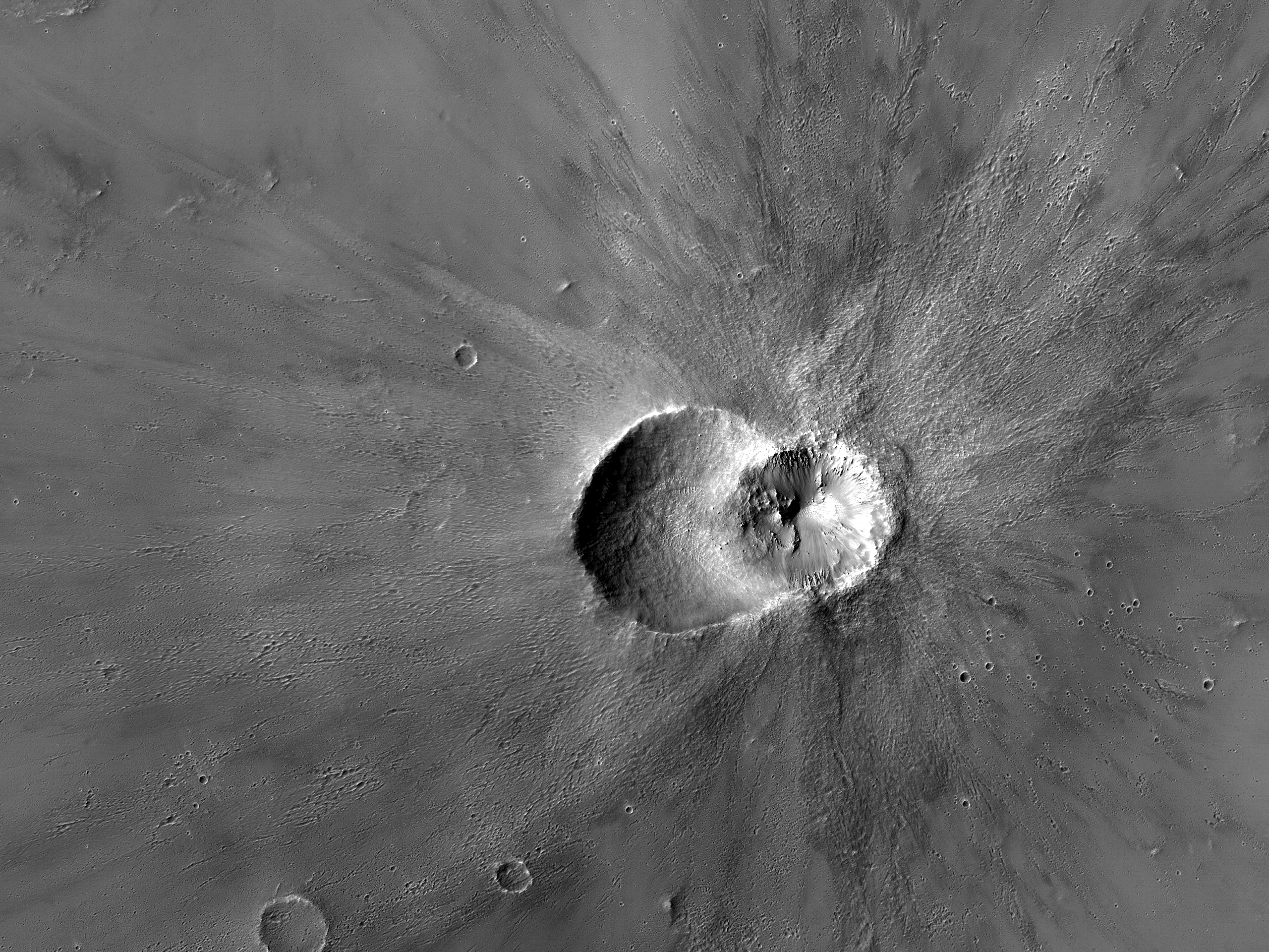מכתש פגיעה קטן במישור מרידיאני (Meridiani Planum)