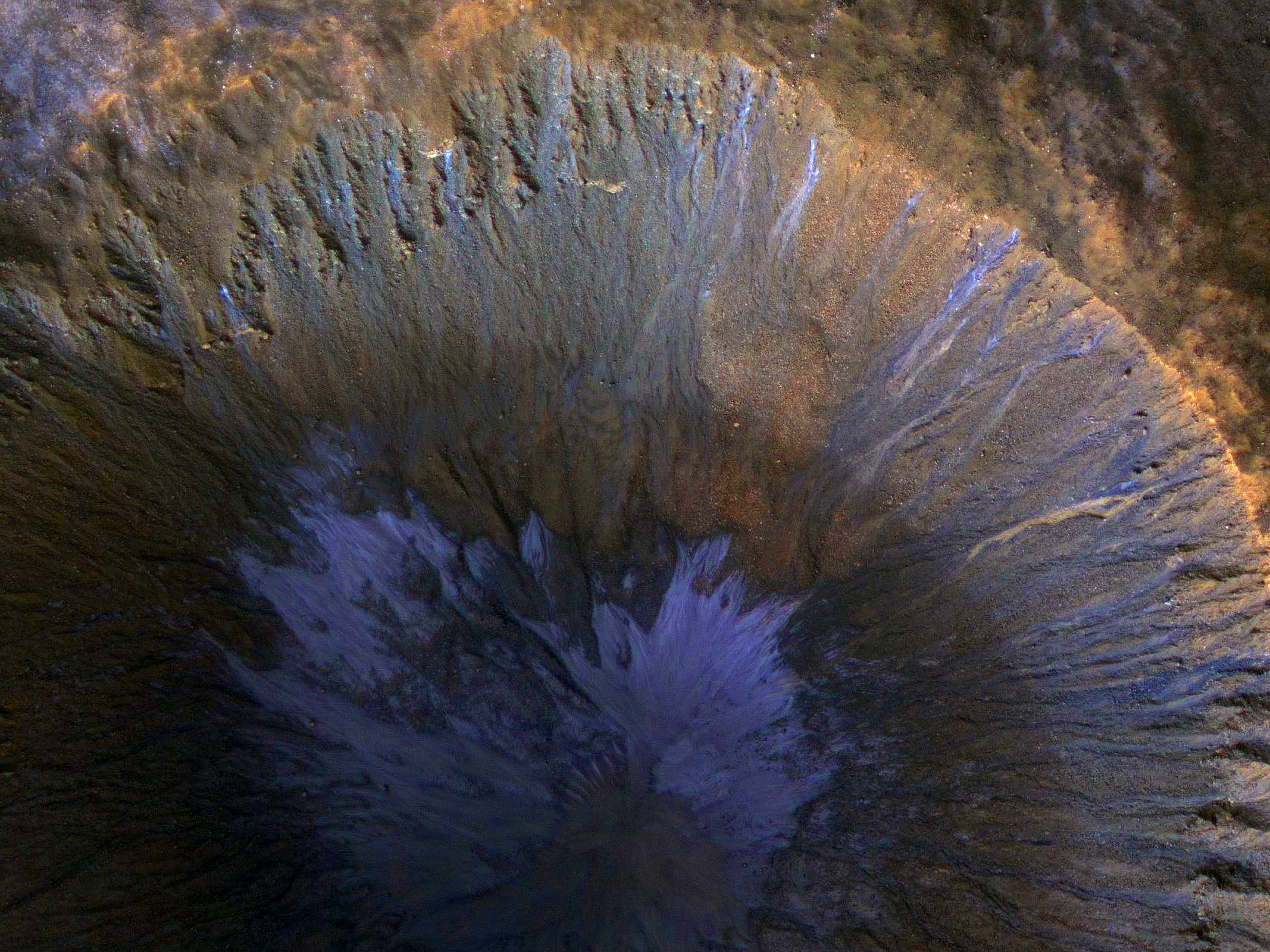 A Winter’s View of a Gullied Crater