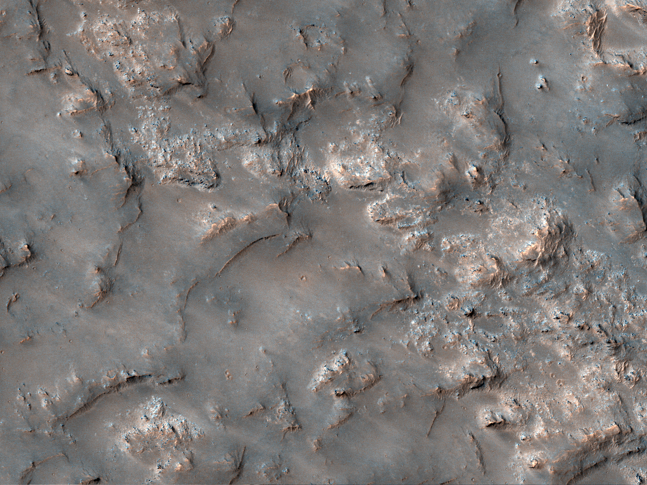Exposed Bedrock in the Koval’sky Impact Basin