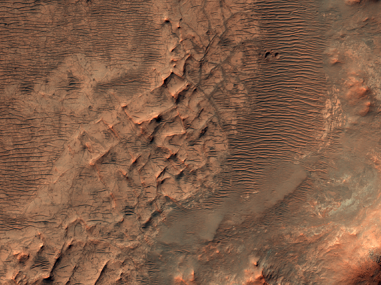 Βραχώδες υπέδαφος βόρεια της Πεδιάδος της Ελλάδος (Hellas Planitia)