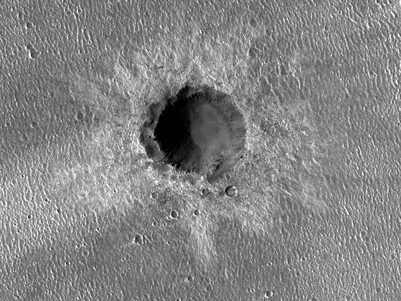 Crater ictu factus in solo Vallis Kasei