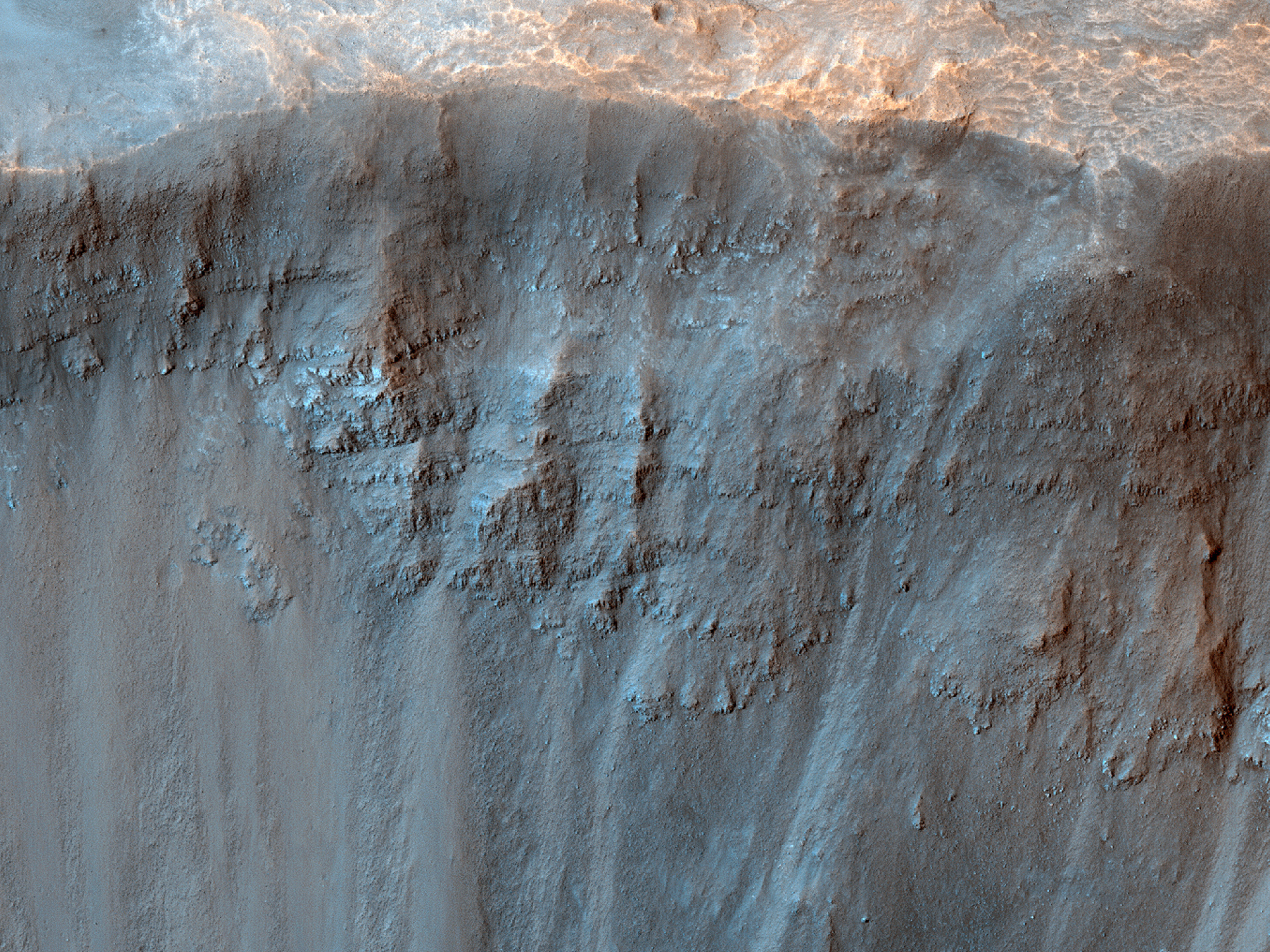 Lejtők az  az Acidalia Planitia területén