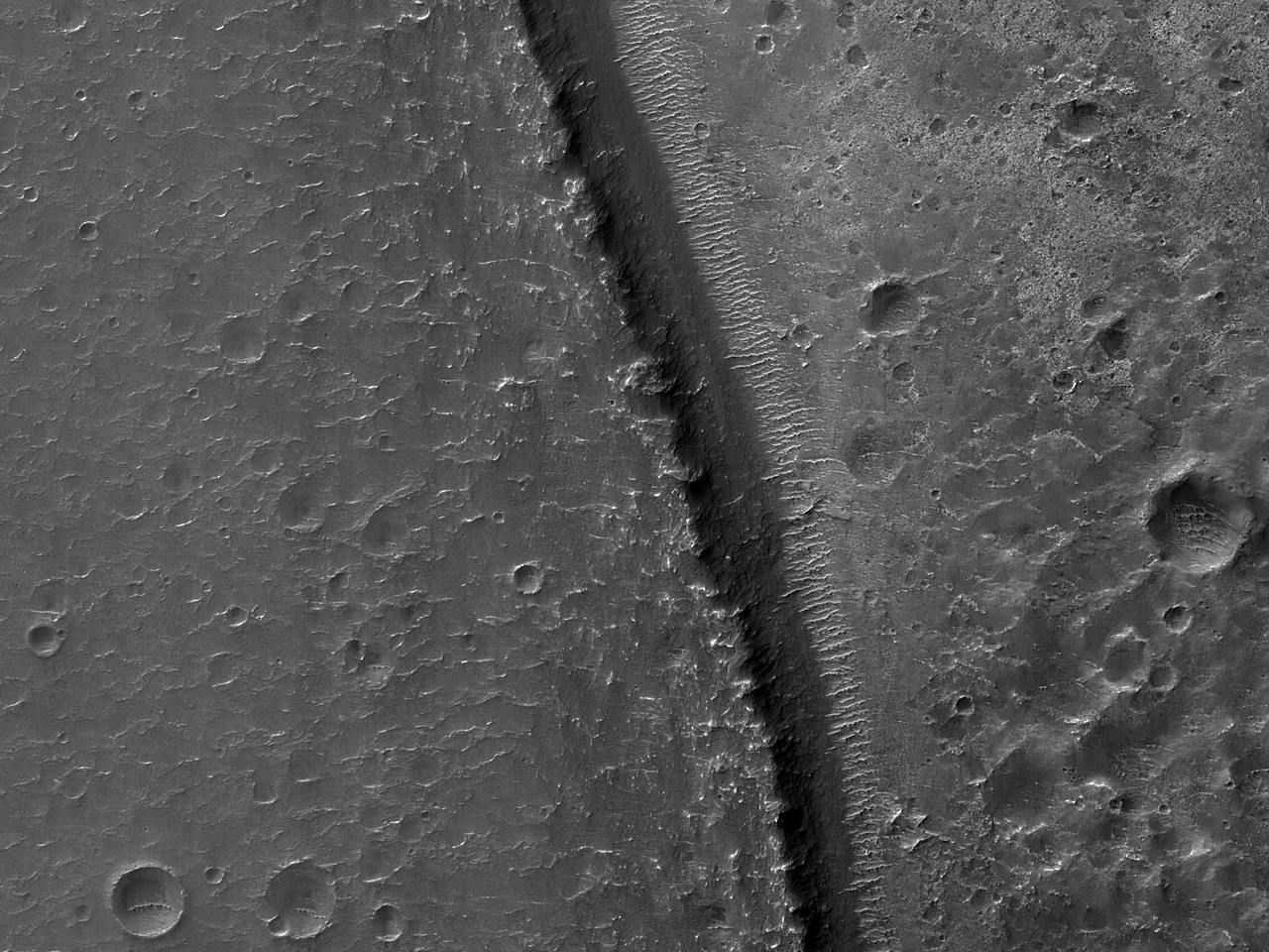 Et bordfjell i Gale-krateret