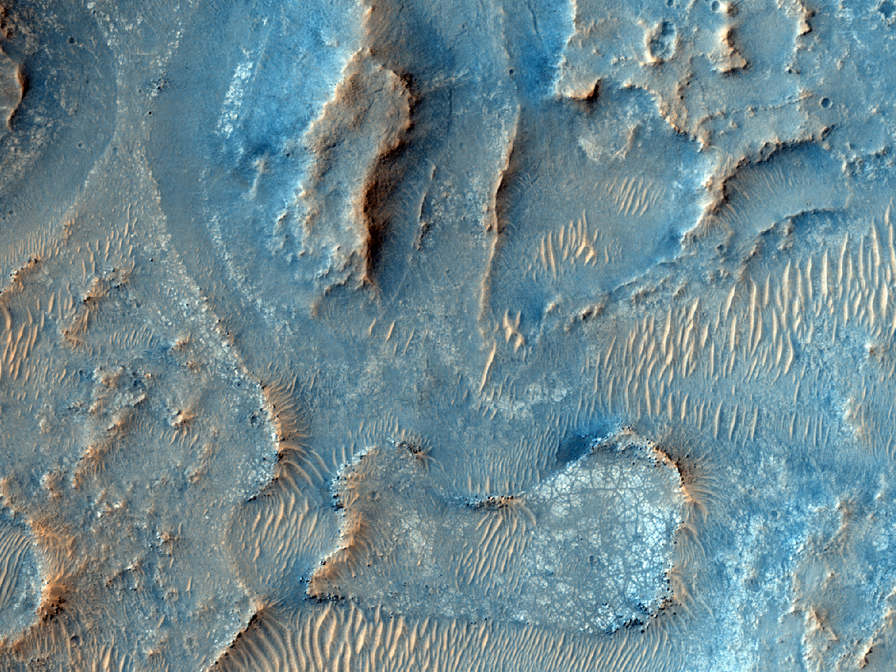 Tervezett kutatási terület a Mars 2020 küldetés számára a Jezero kráter közelében