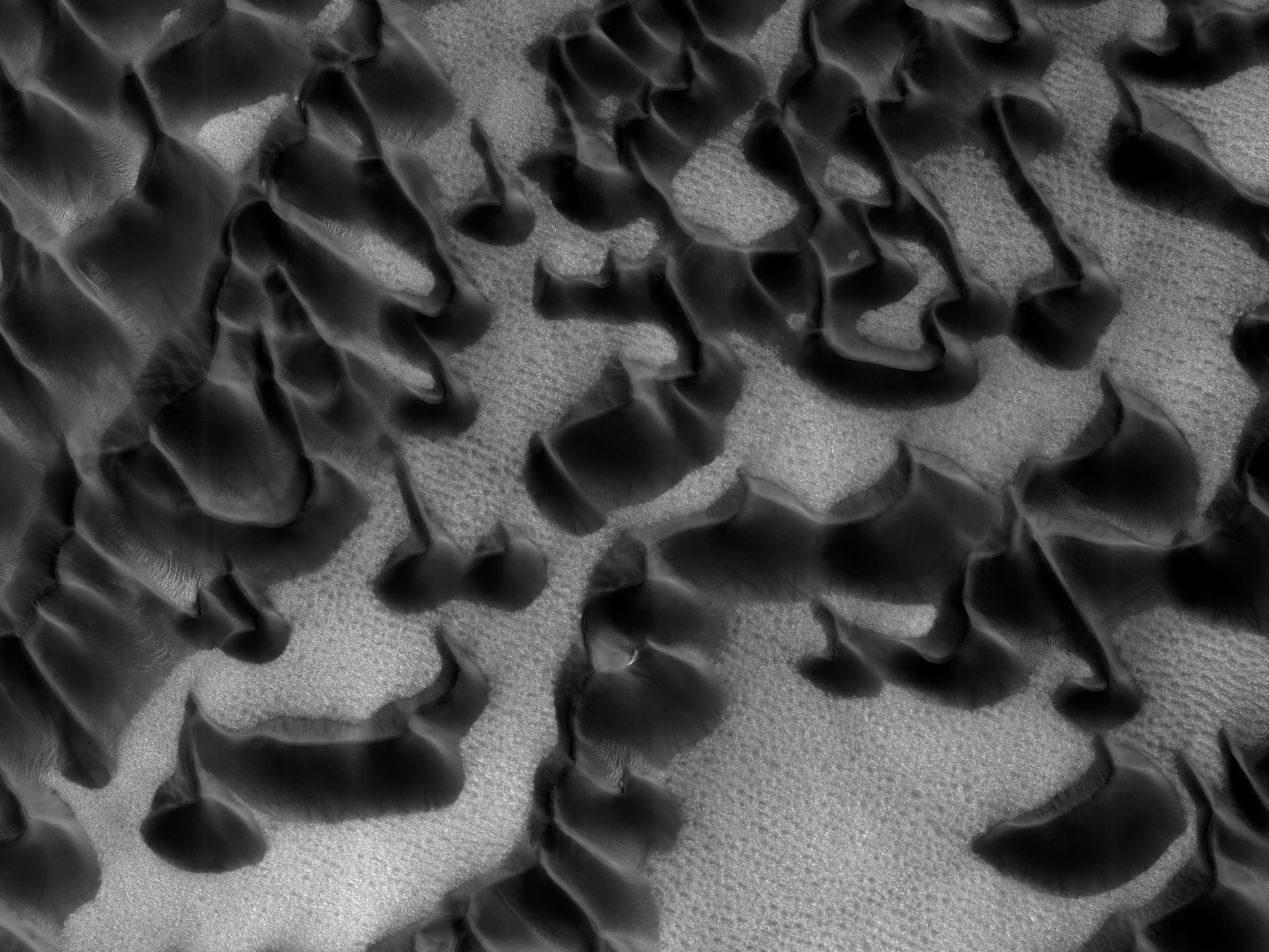 Большие дюны в южном полярном регионе Марса