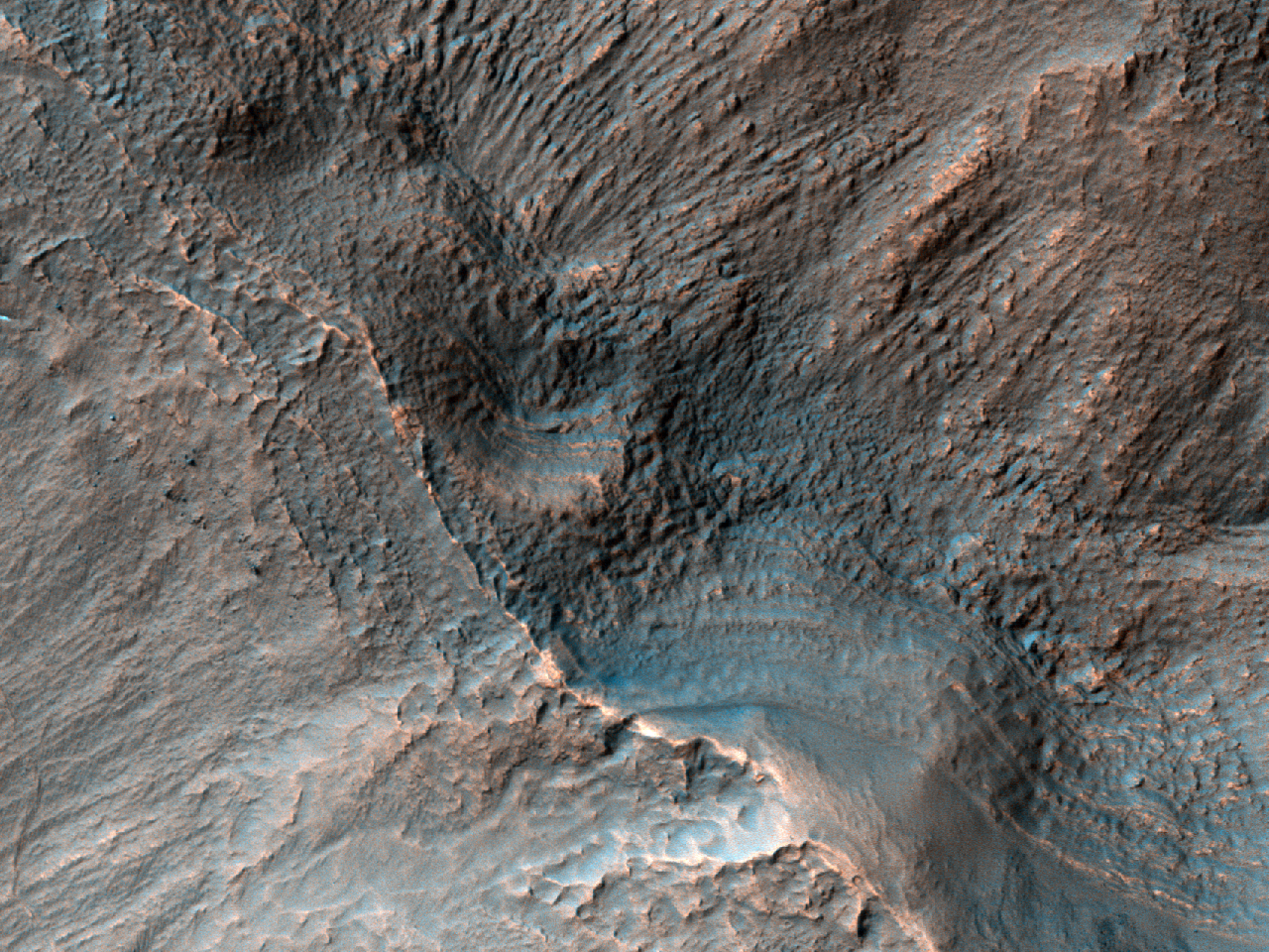 Layers Near the Top of a Crater