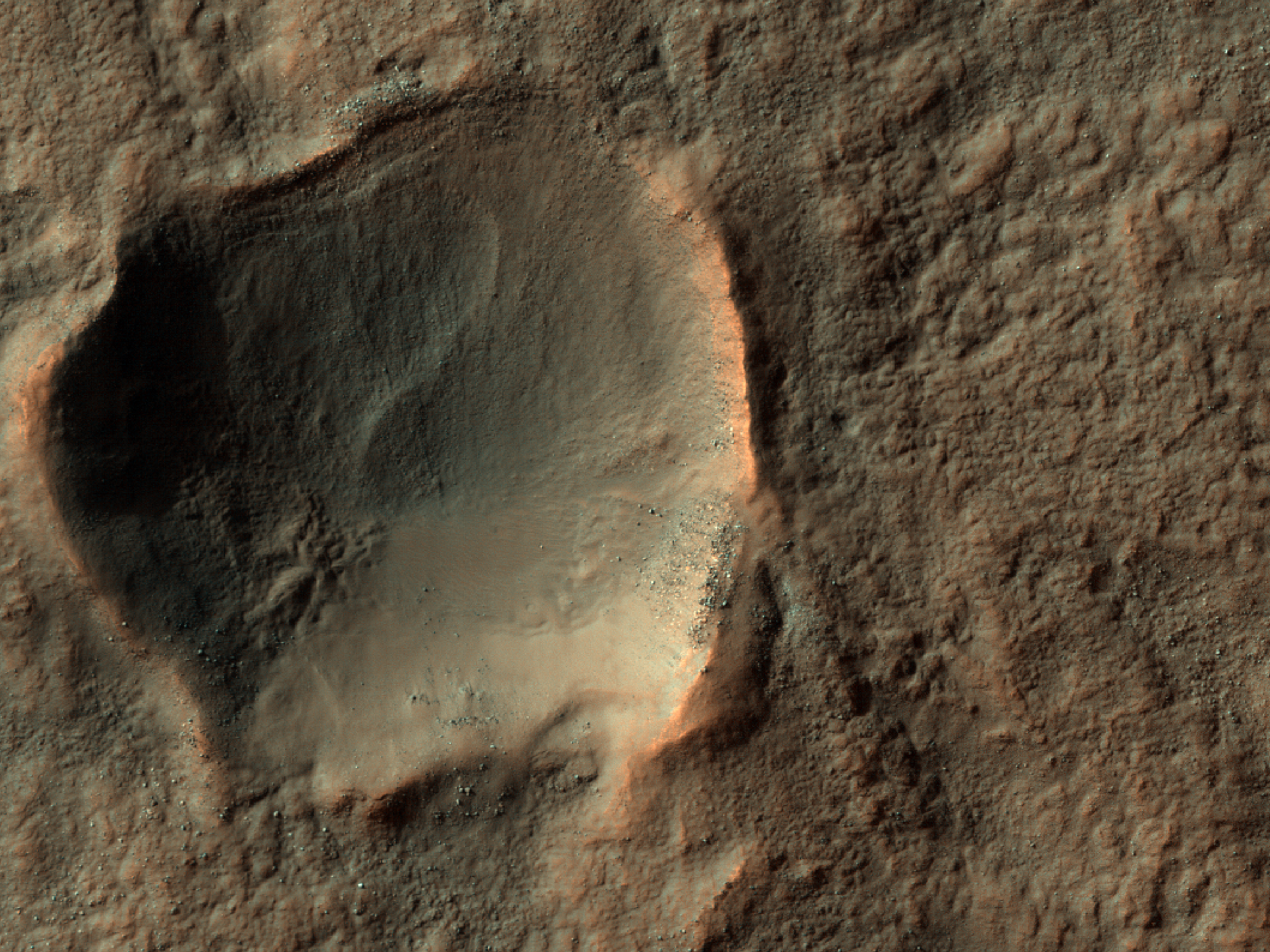 A Crater in Thaumasia Fossae