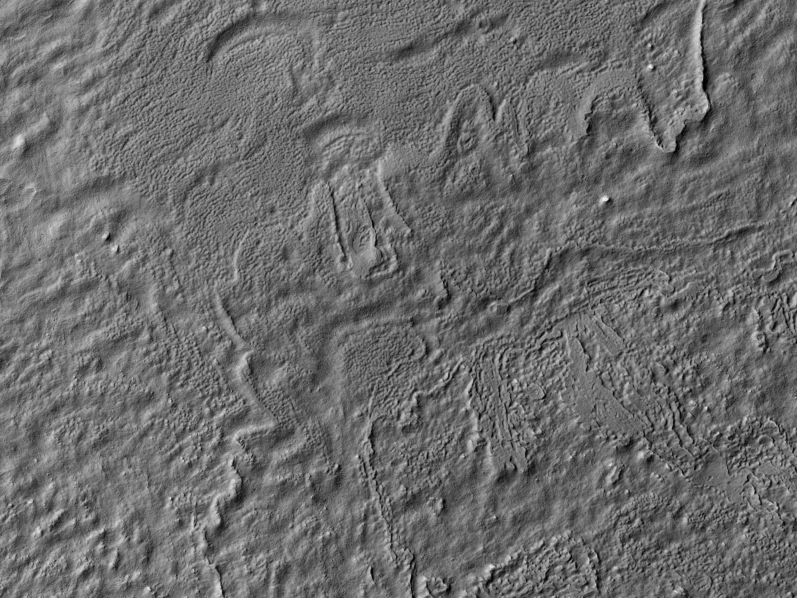 Landforms along Reull Vallis