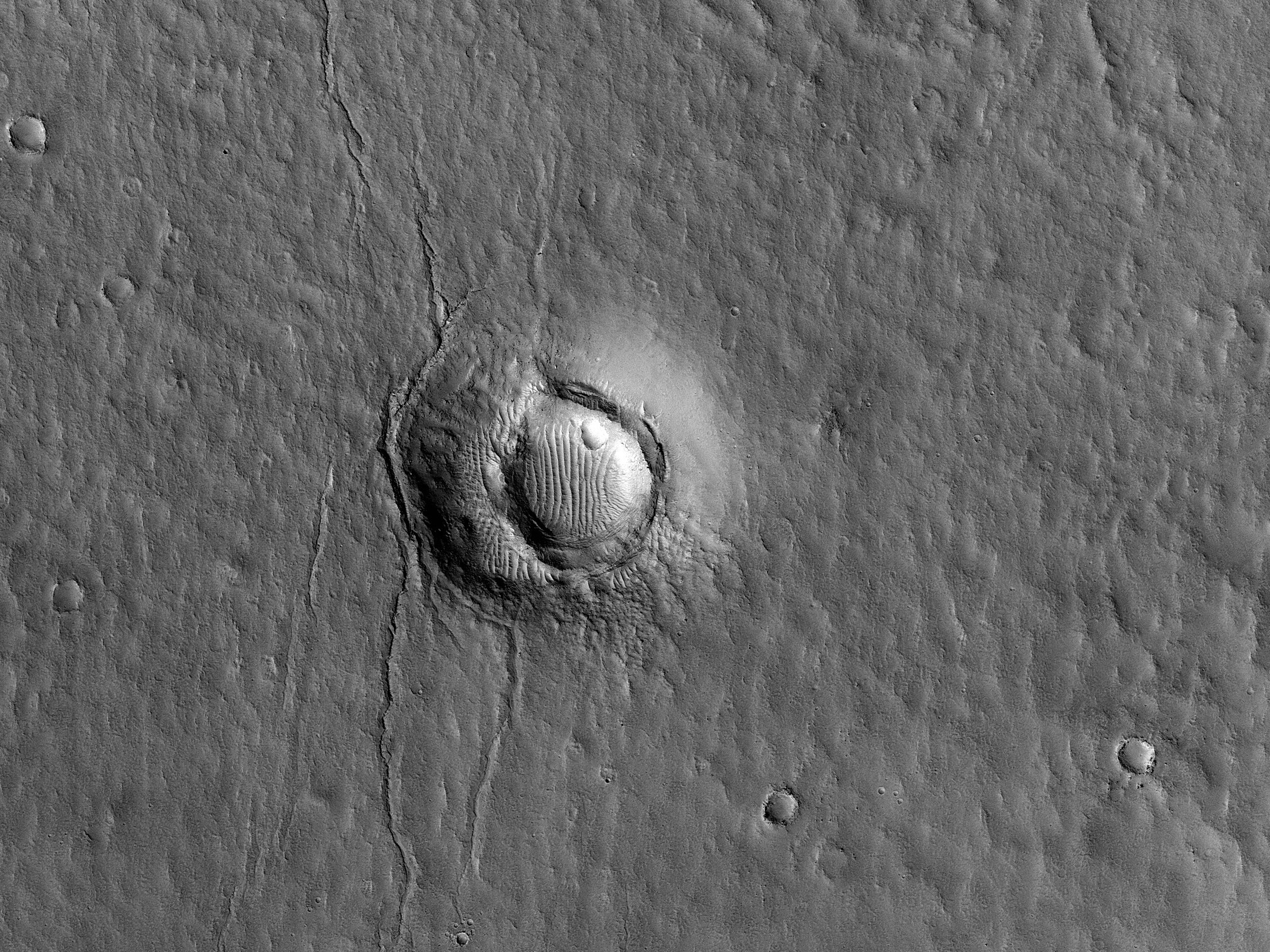 Thermally Anomalous Crater on Hrad Vallis Flow