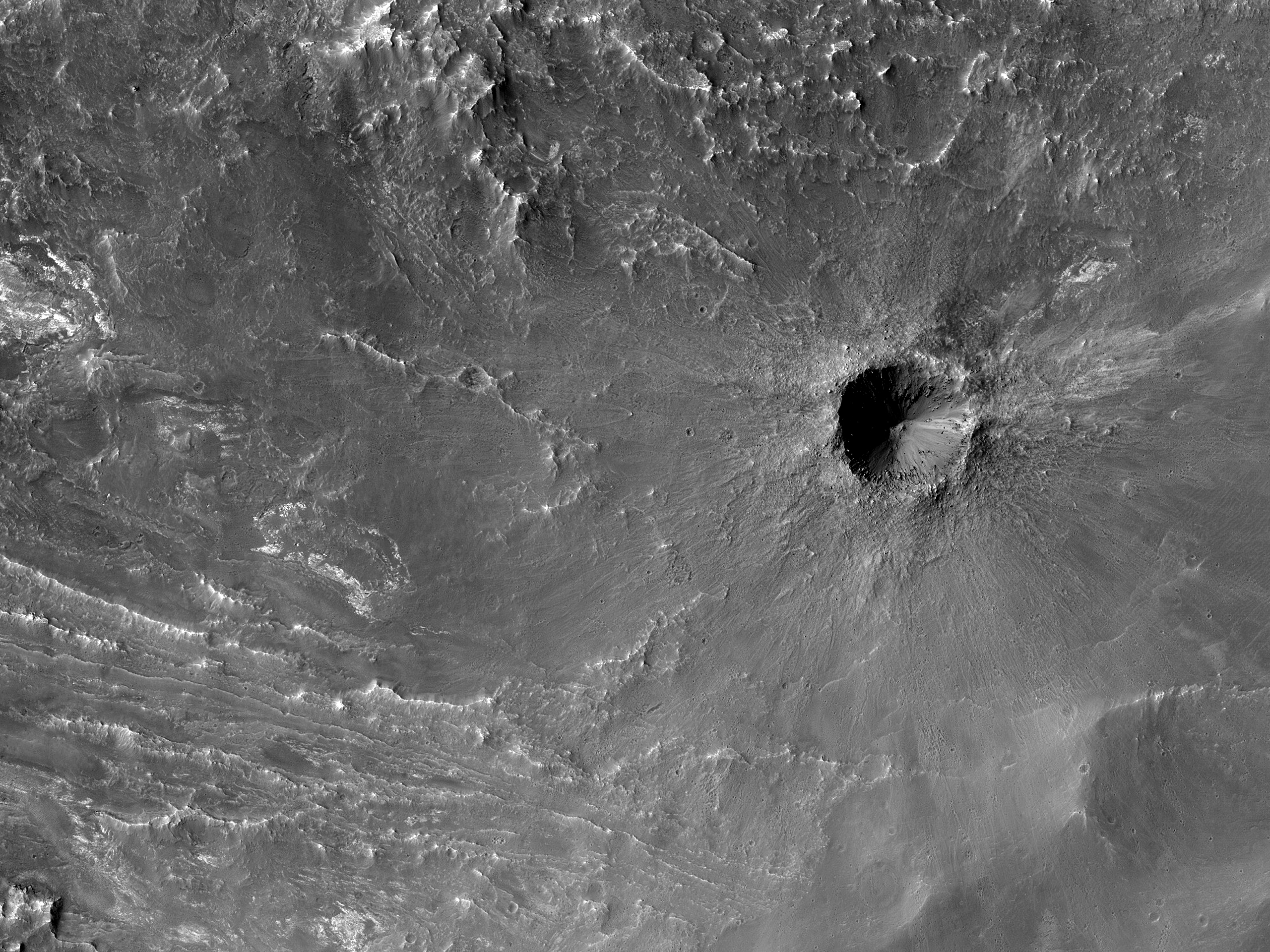 Un crter de impacto al sud de Mawrth Vallis