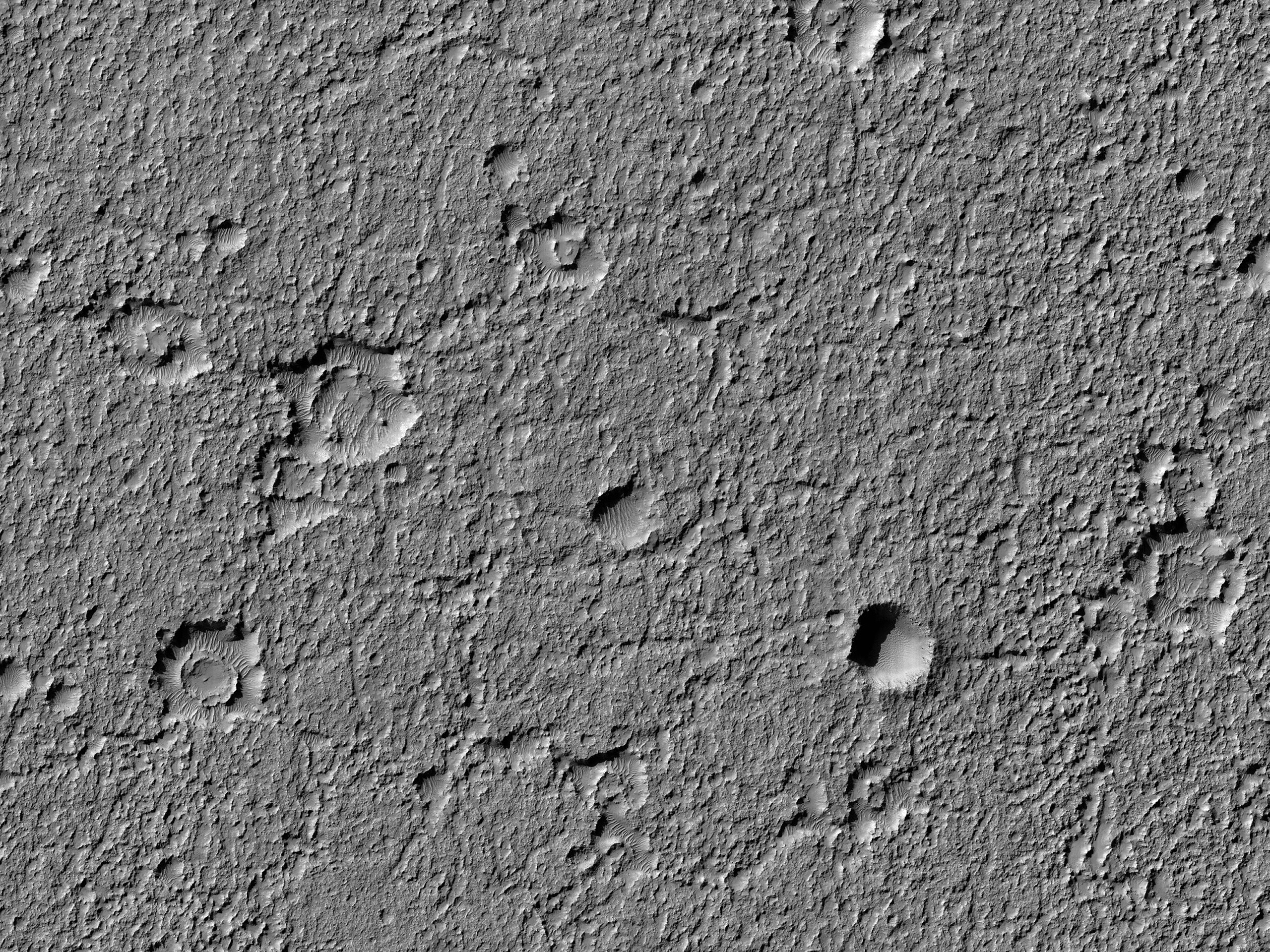 Cluster of Craters on Floor of Koval Sky Crater