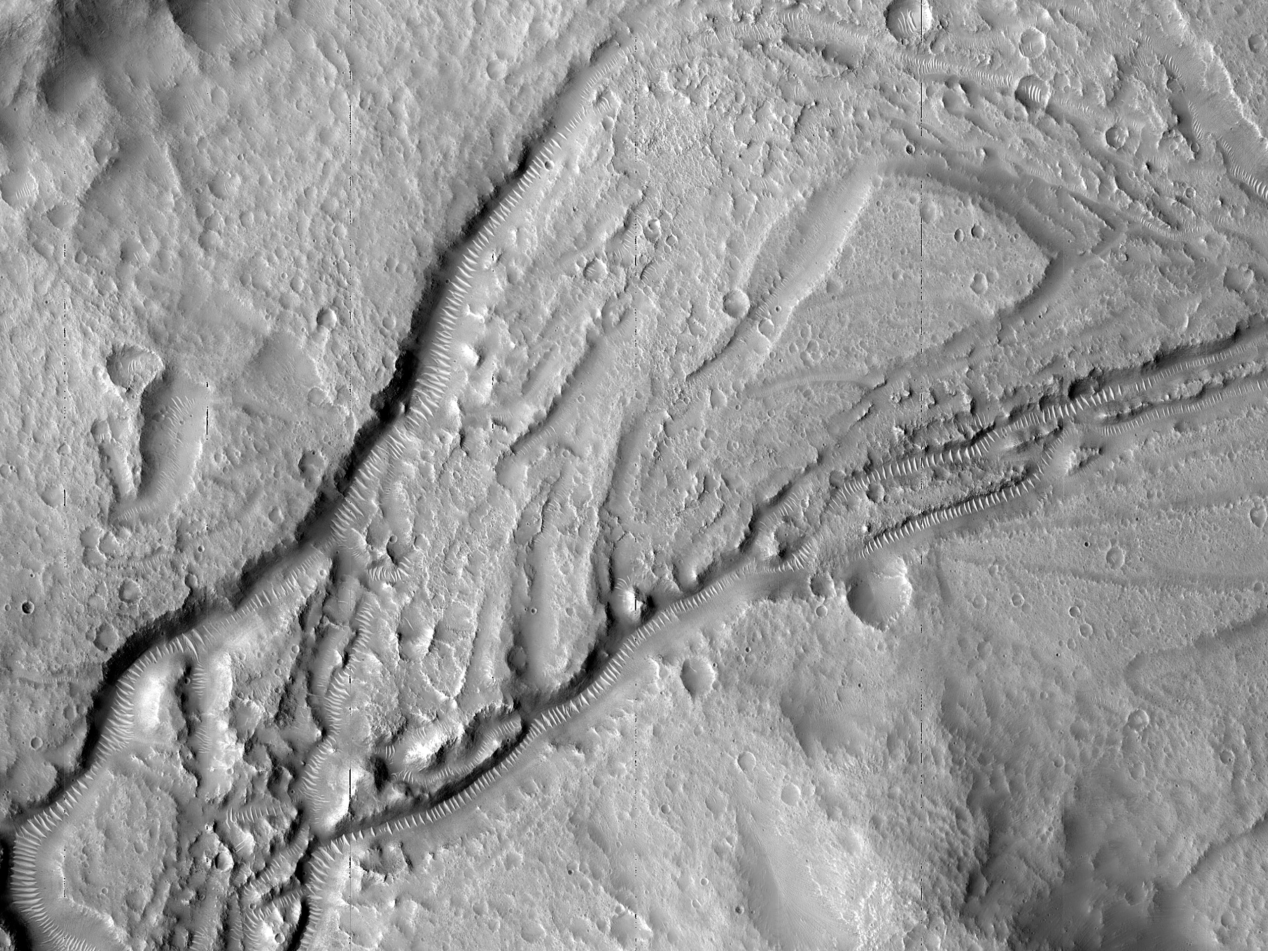Meandering Channels on the Western Edge of Acidalia Planitia