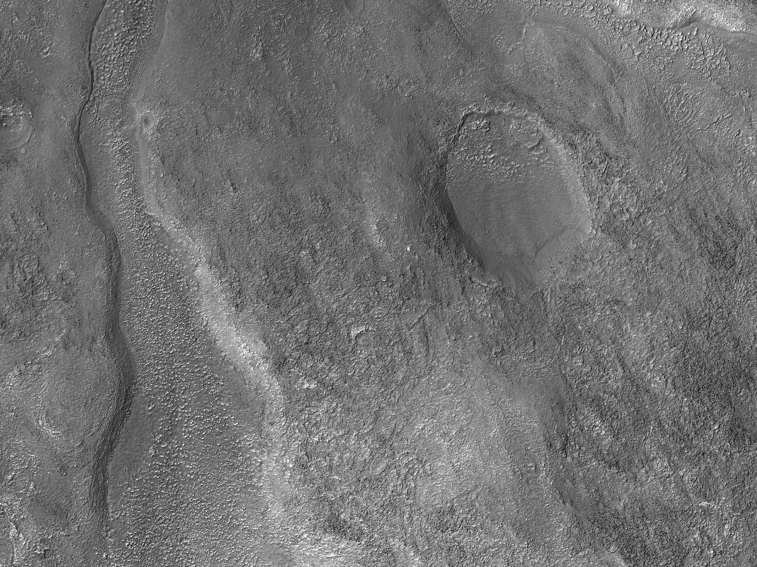 Eroded Crater near Lowell Crater