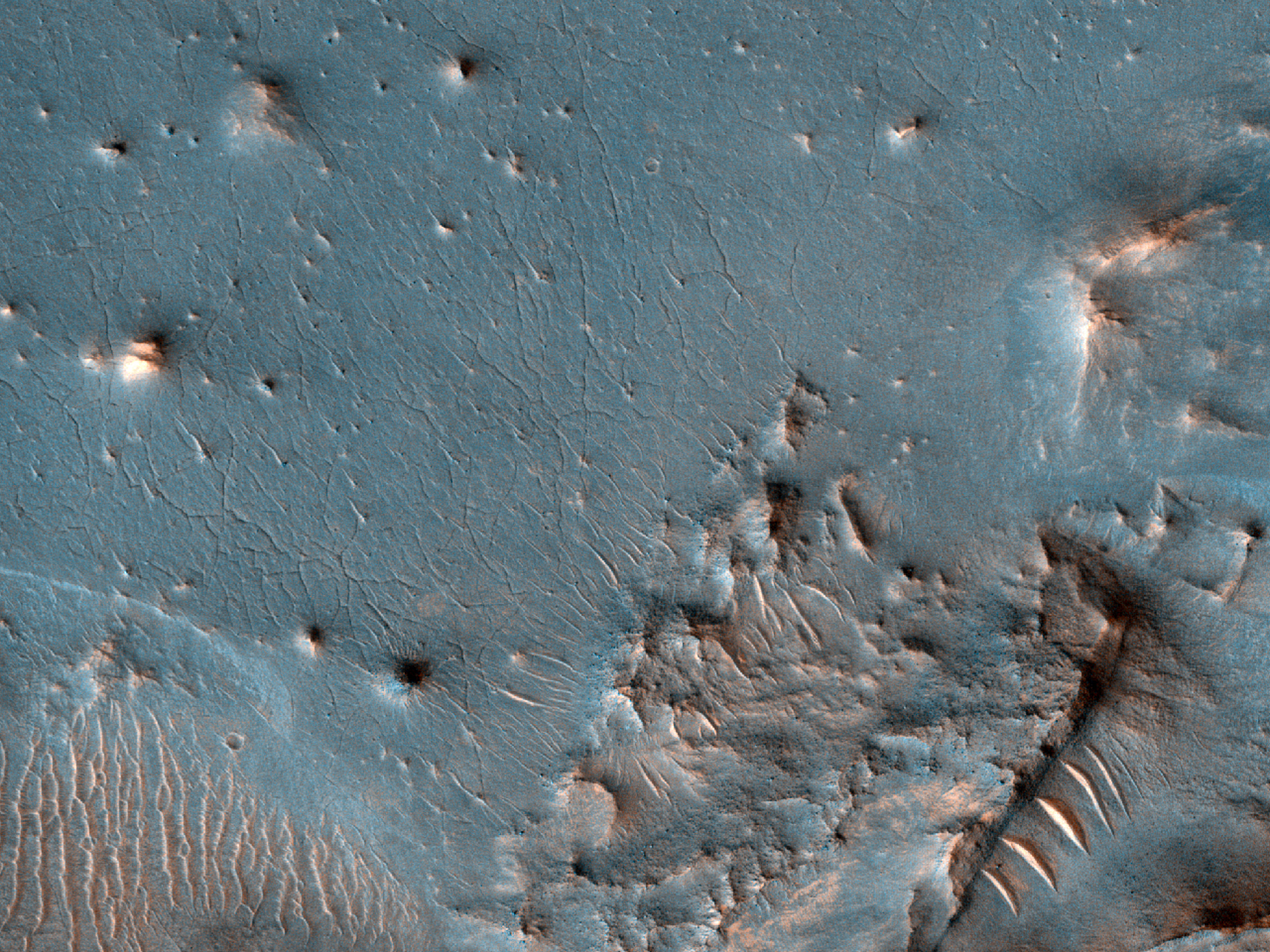 Possible Impact Melt in Crater Floor in Terra Sabaea