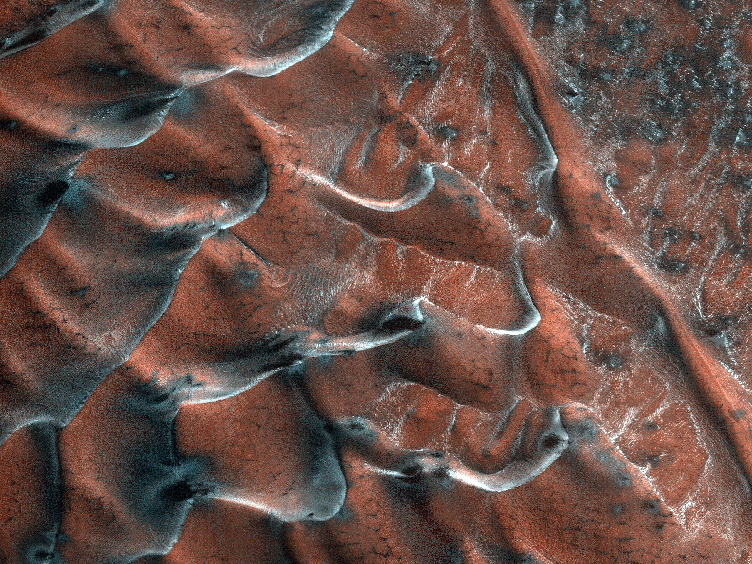 Frosty Sand Dunes of Mars