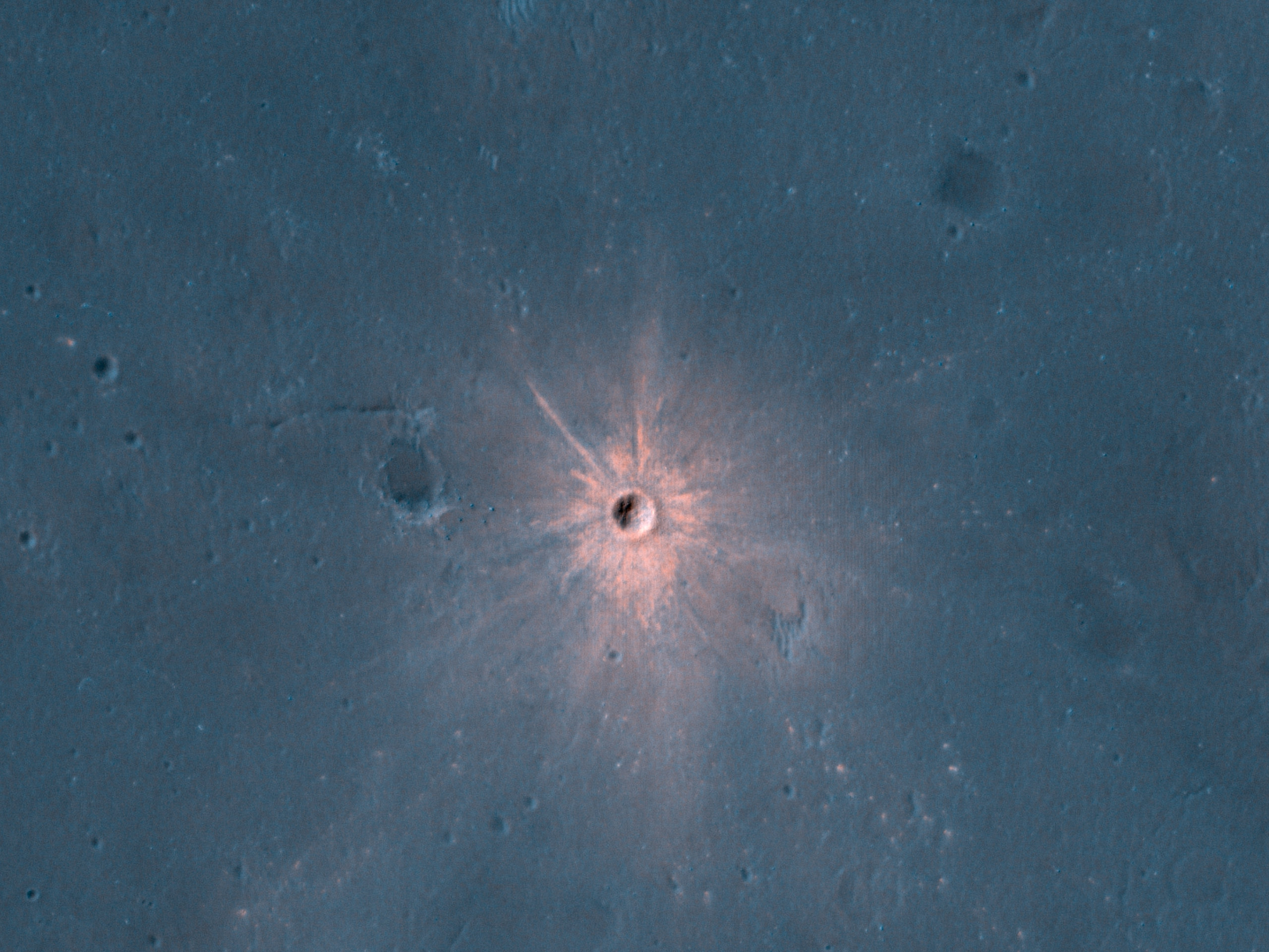 A New Impact Crater with Bright Ejecta
