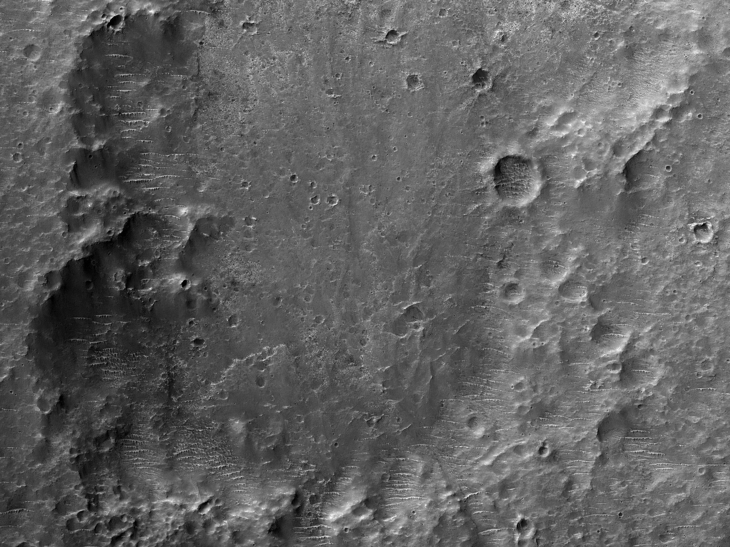 Fan Material in a Small Crater