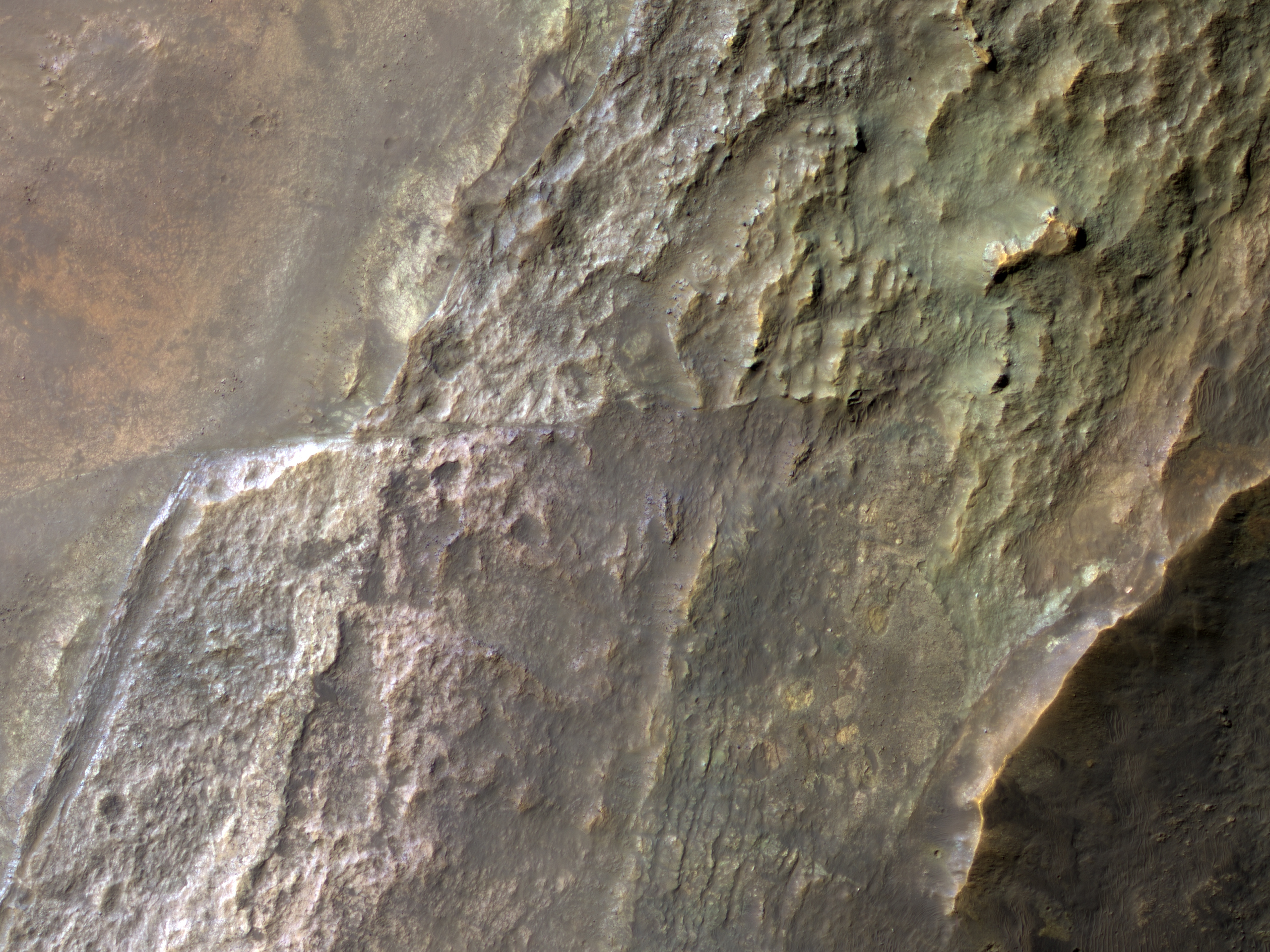 Colorful Layers in a Crater Wall