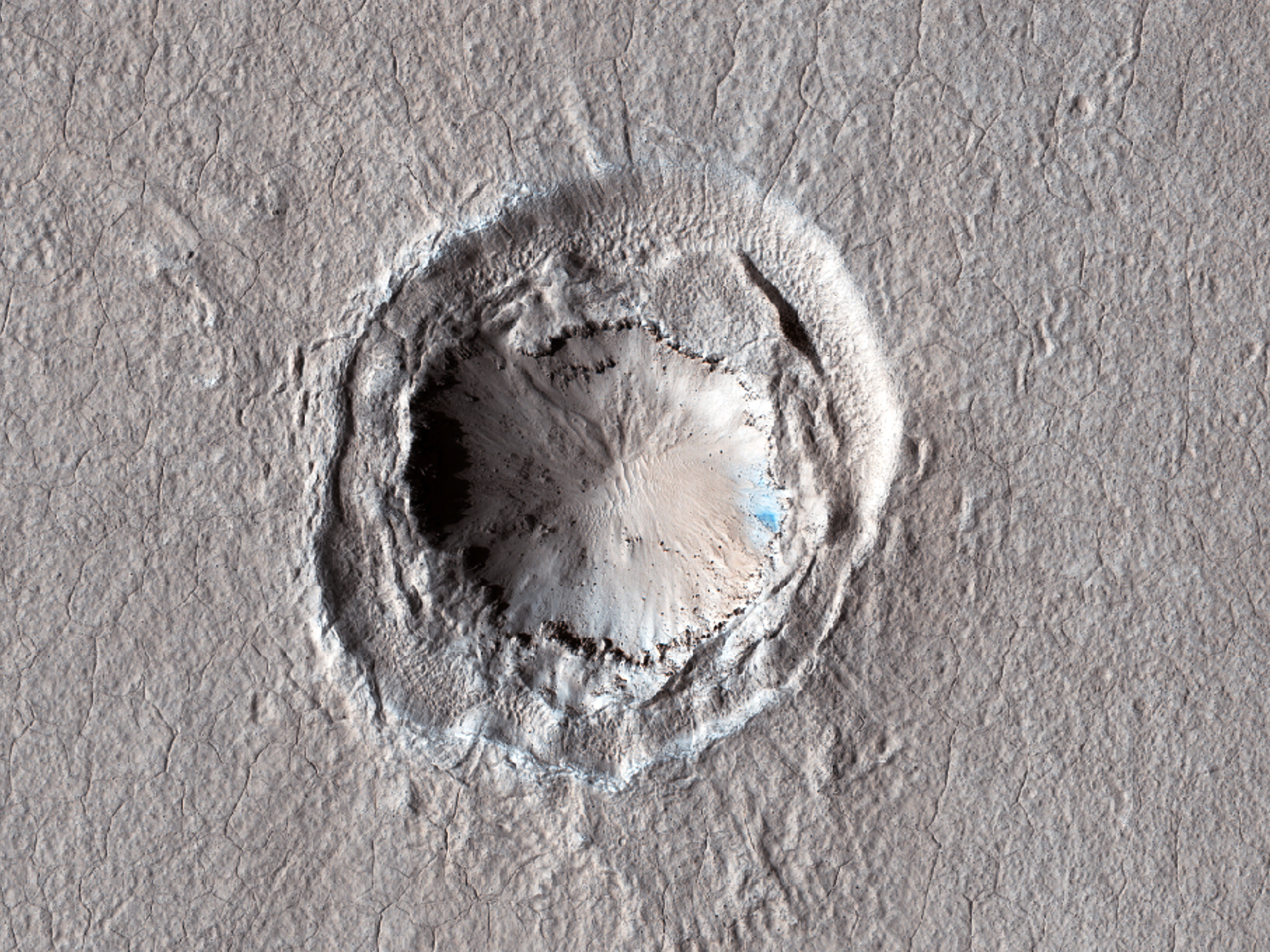Terraced Crater in Utopia Planitia
