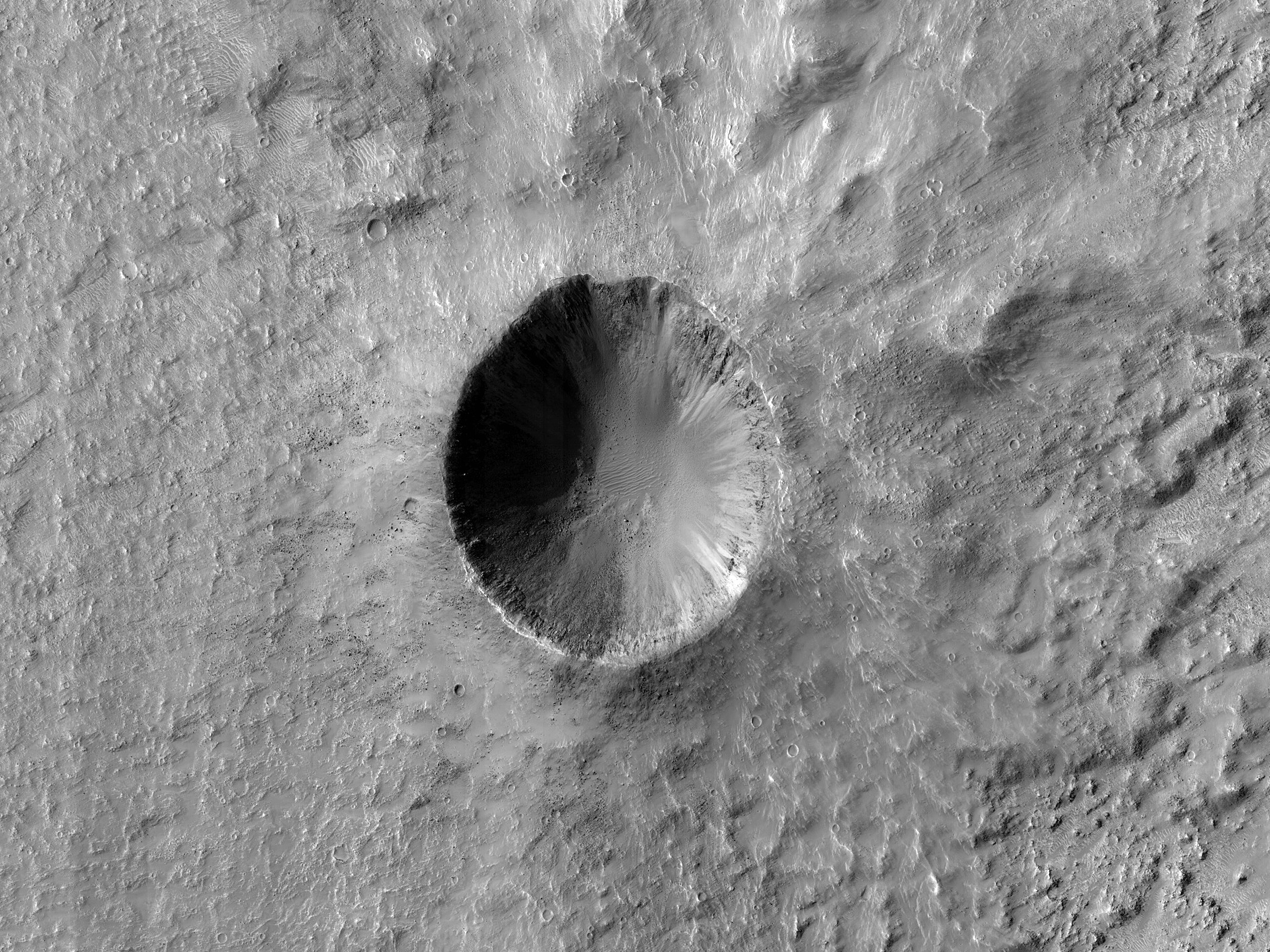 مراقبة المنحدرات في فوهة تصادمية (Tyrrhena Terra)